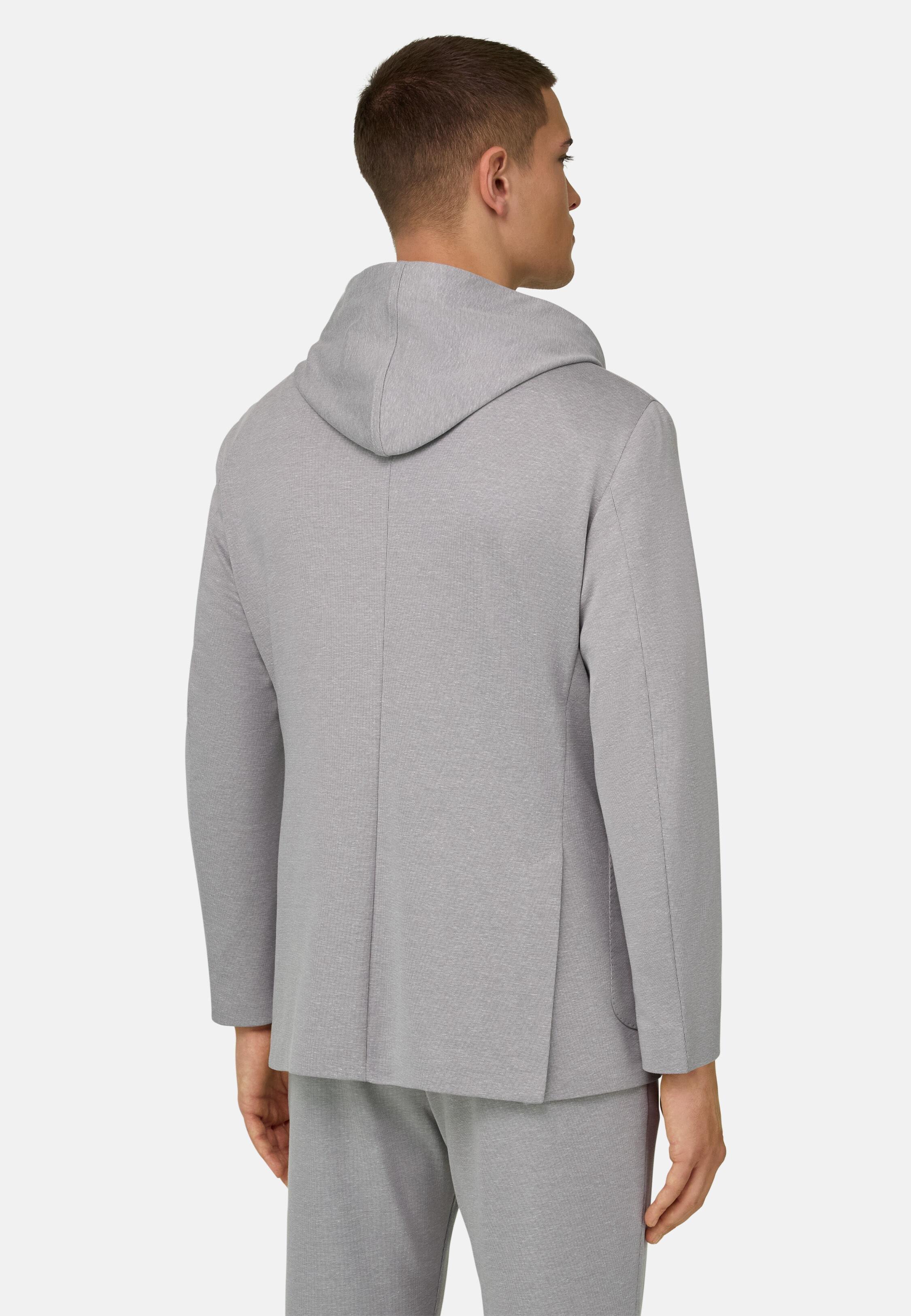 Madison Sweatshirt Jacket In A Stretch Cotton Blend Grey, 3901_LTGR, medium