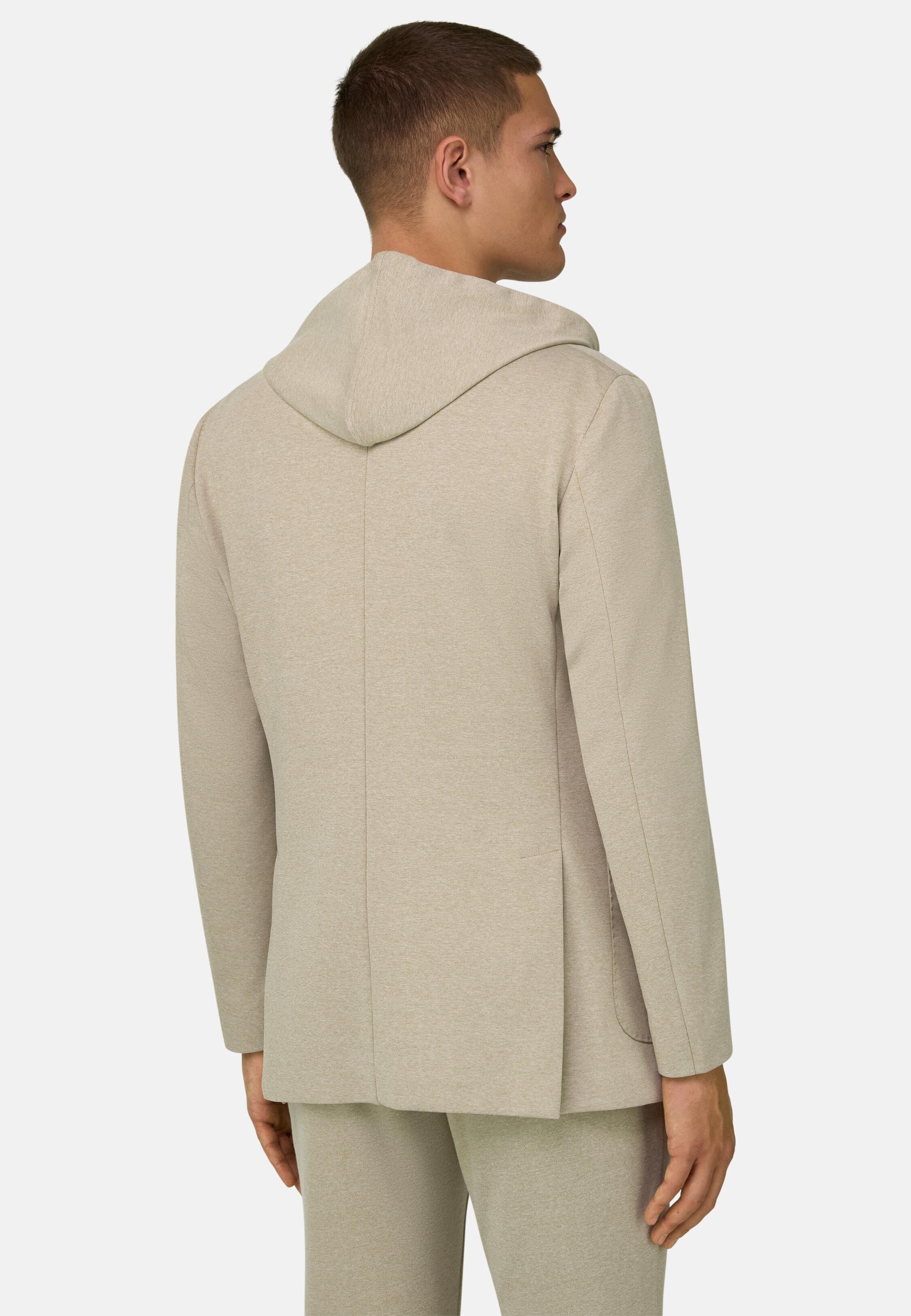 Madison Sweatshirt Jacket in a Stretch Cotton Blend Beige, Beige, medium