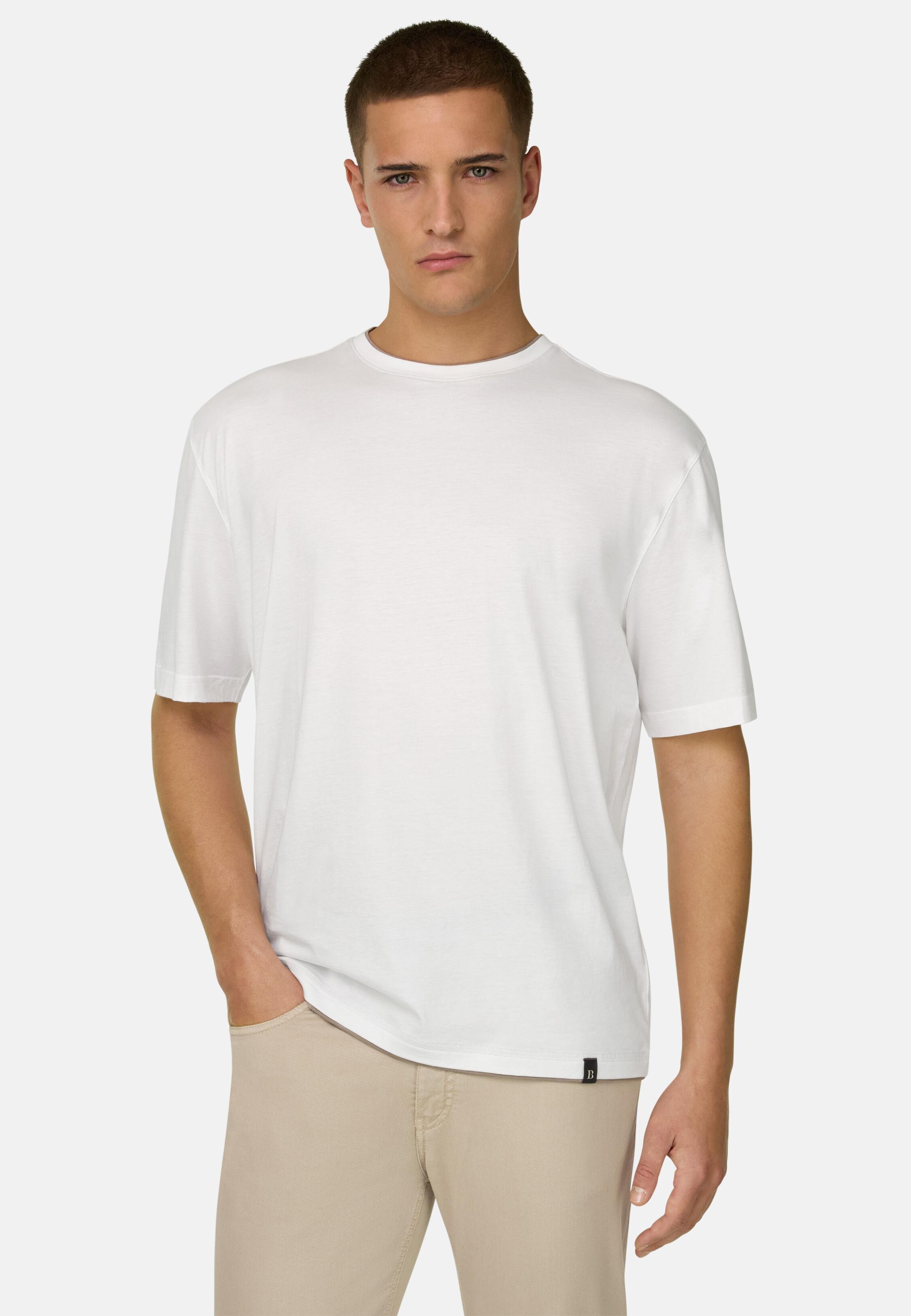 قميص تي شيرت من قطن البيما باللون الأبيض, White, large image number 0