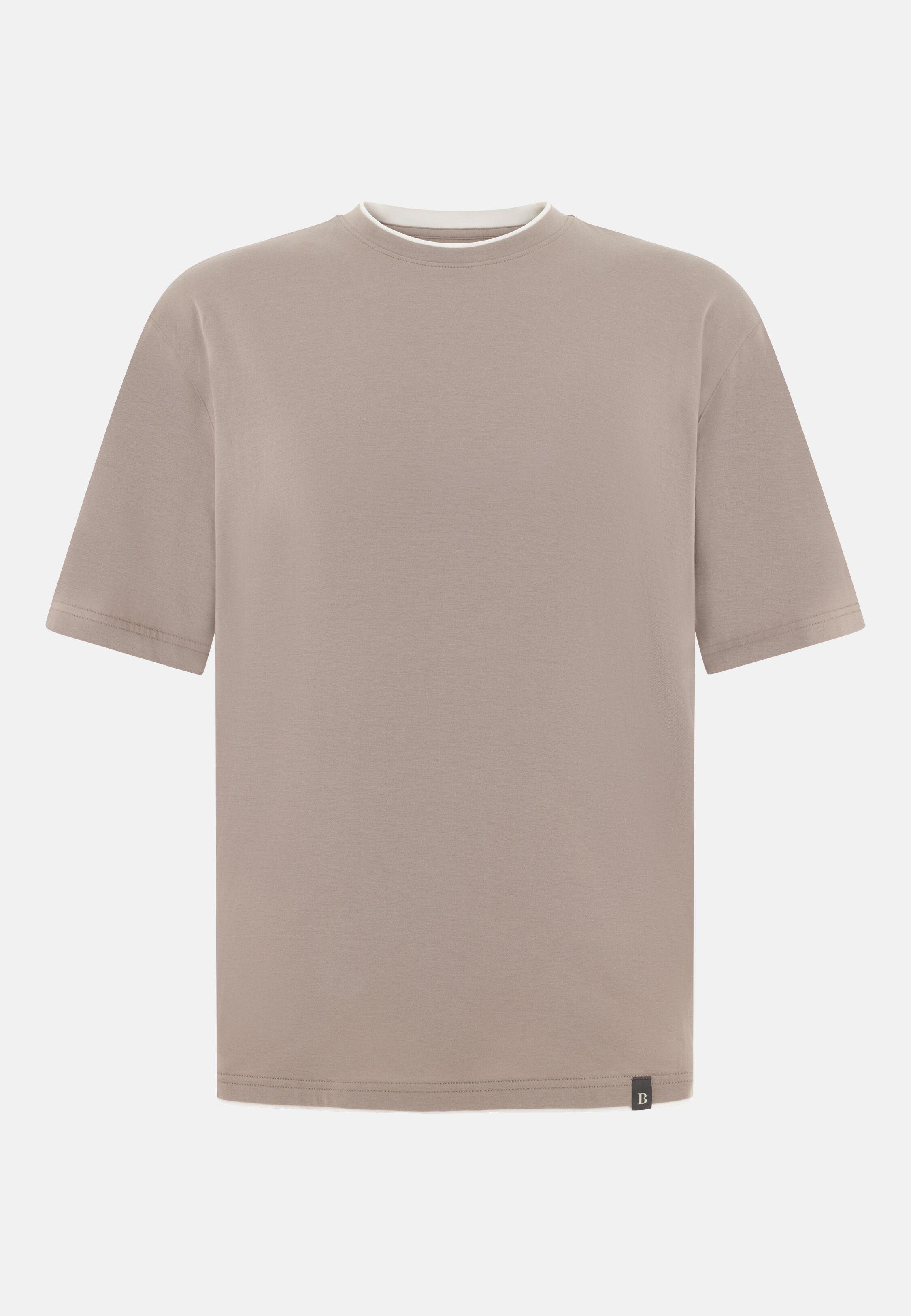 قميص تي شيرت من قطن البيما باللون البني, Taupe, large image number 3