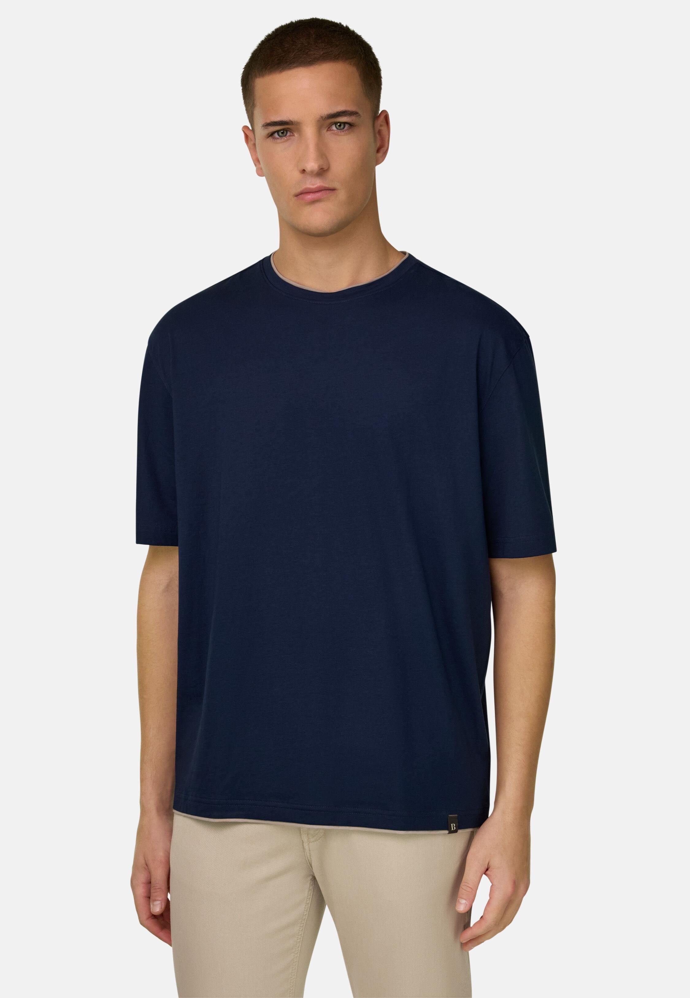 Pima Cotton T-Shirt Navy blue, Navy blue, medium