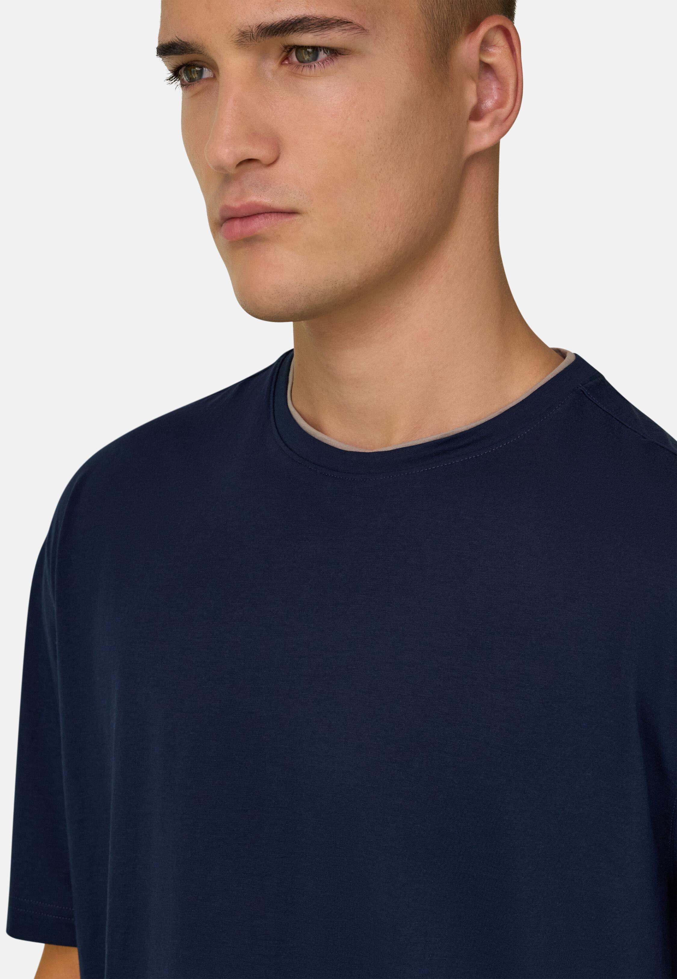 Pima Cotton T-Shirt Navy blue, Navy blue, medium