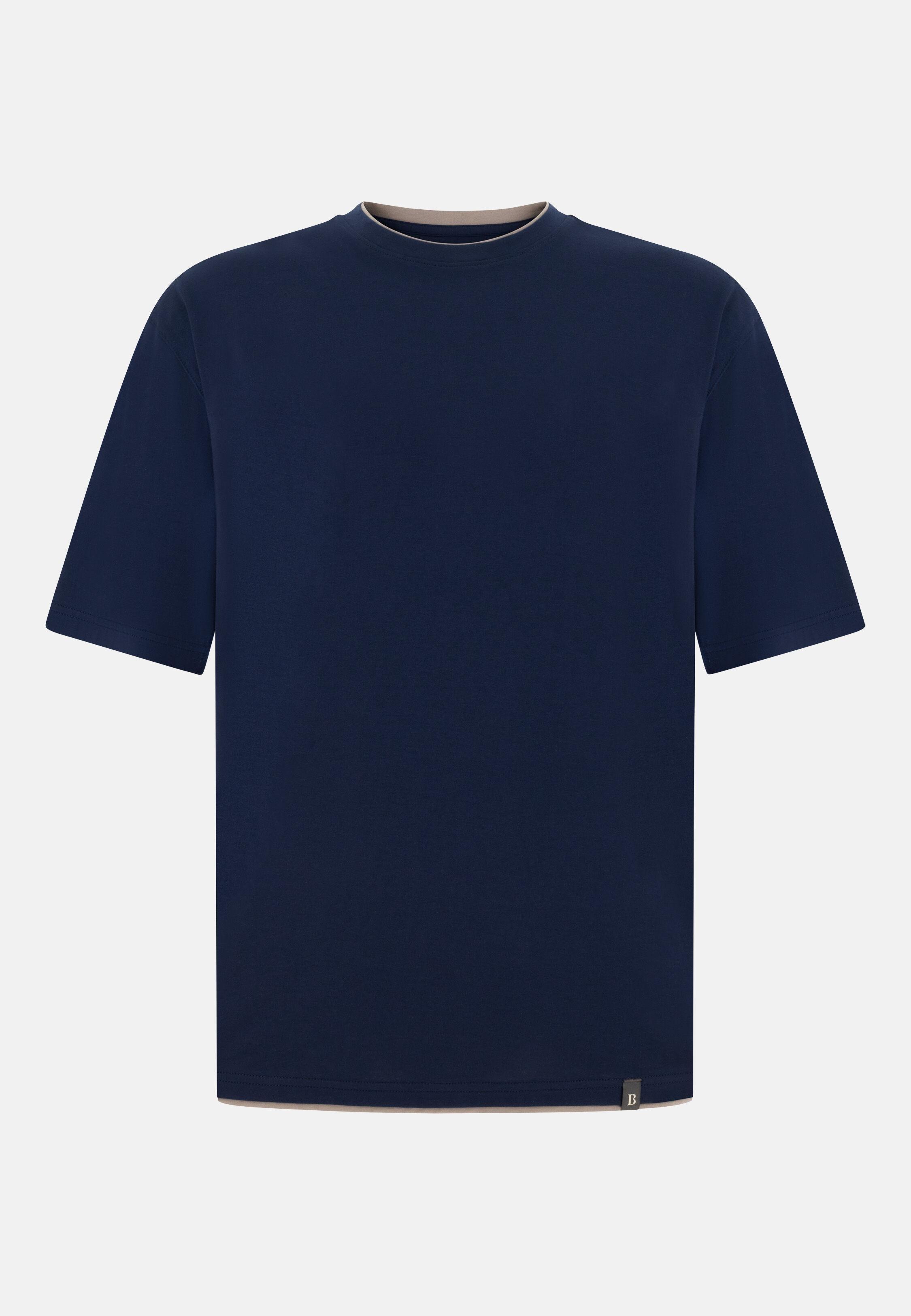 Pima Cotton T-Shirt Navy blue, Navy blue, large image number 3