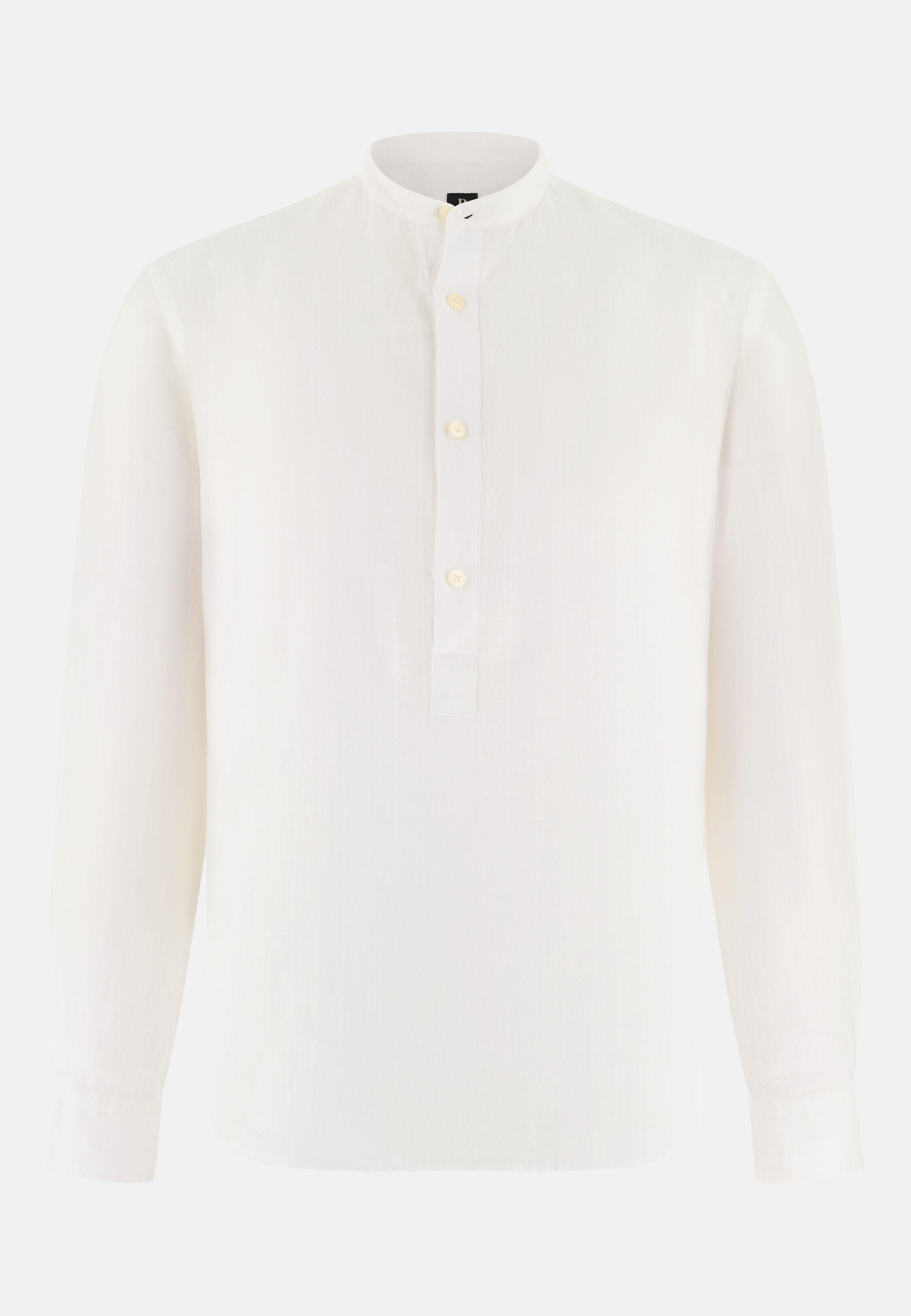 قميص كتان بقصة عادية أبيض, White, large image number 4