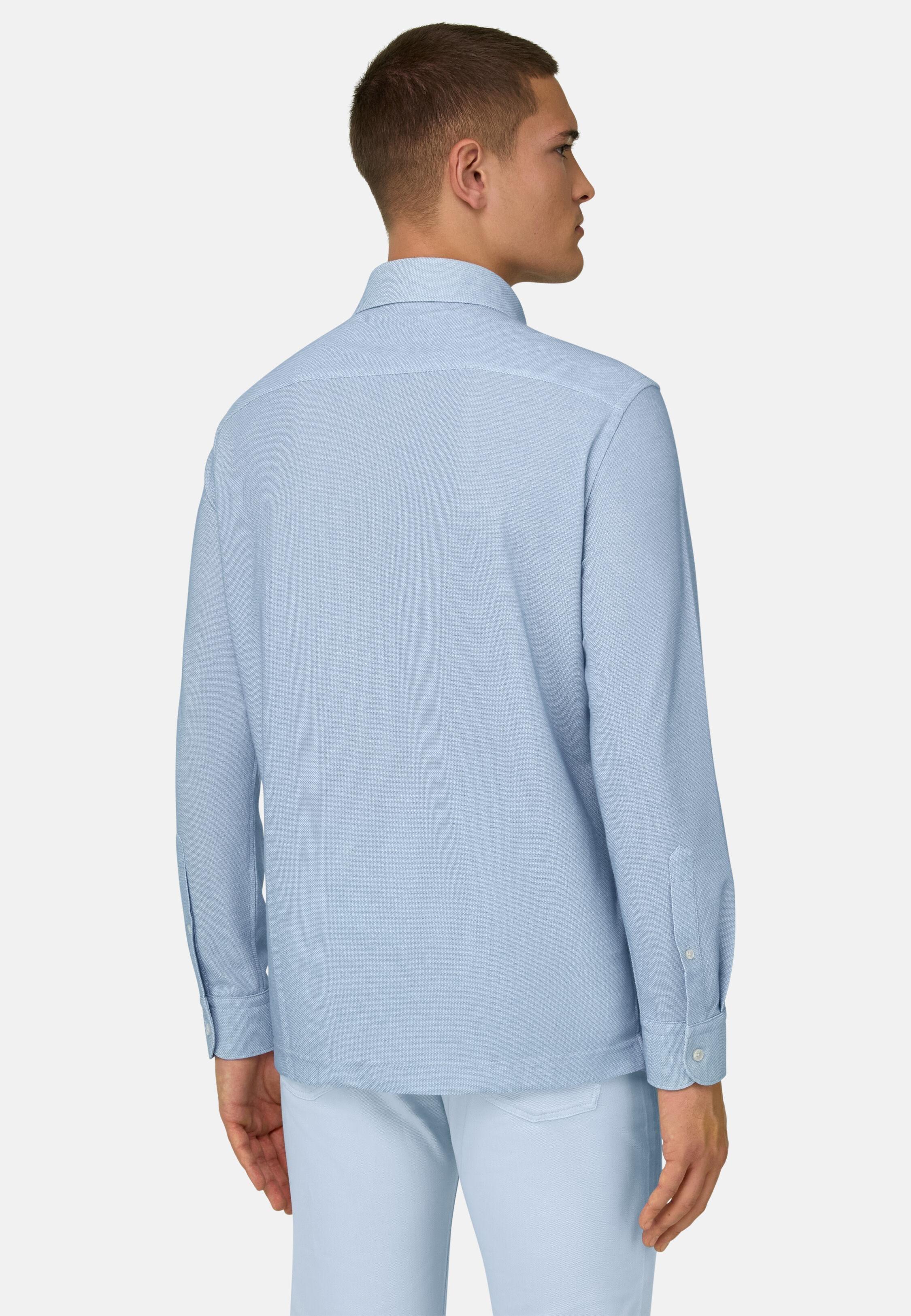 Polo Shirt Made Of Japanese Cotton Blue, 3901_LTBL, medium