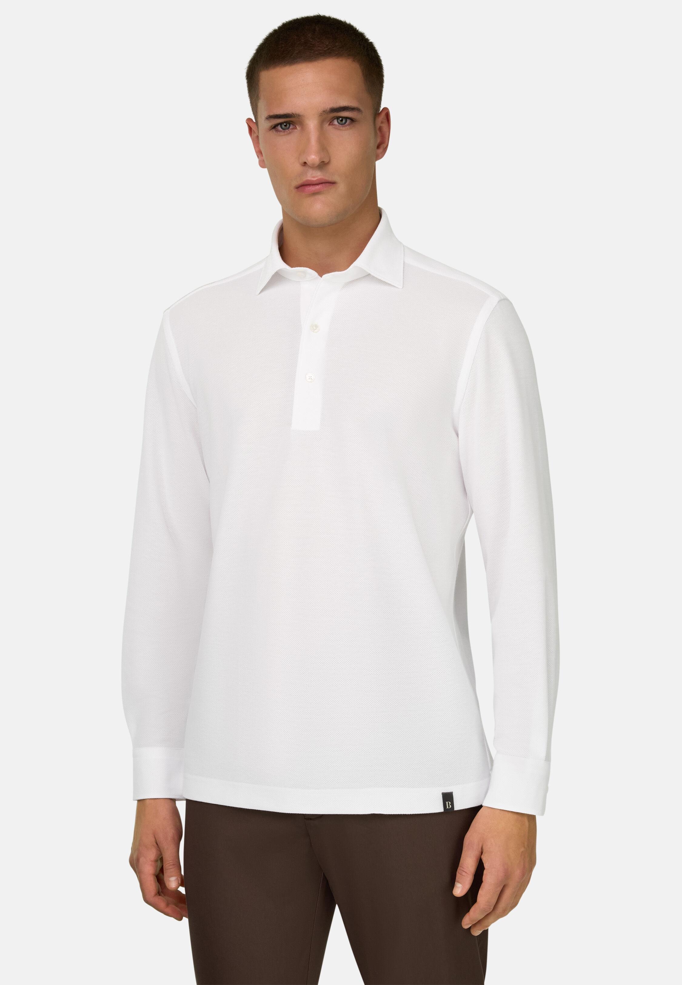 Polo Shirt Made Of Japanese Cotton White, 3901_WHIT, medium