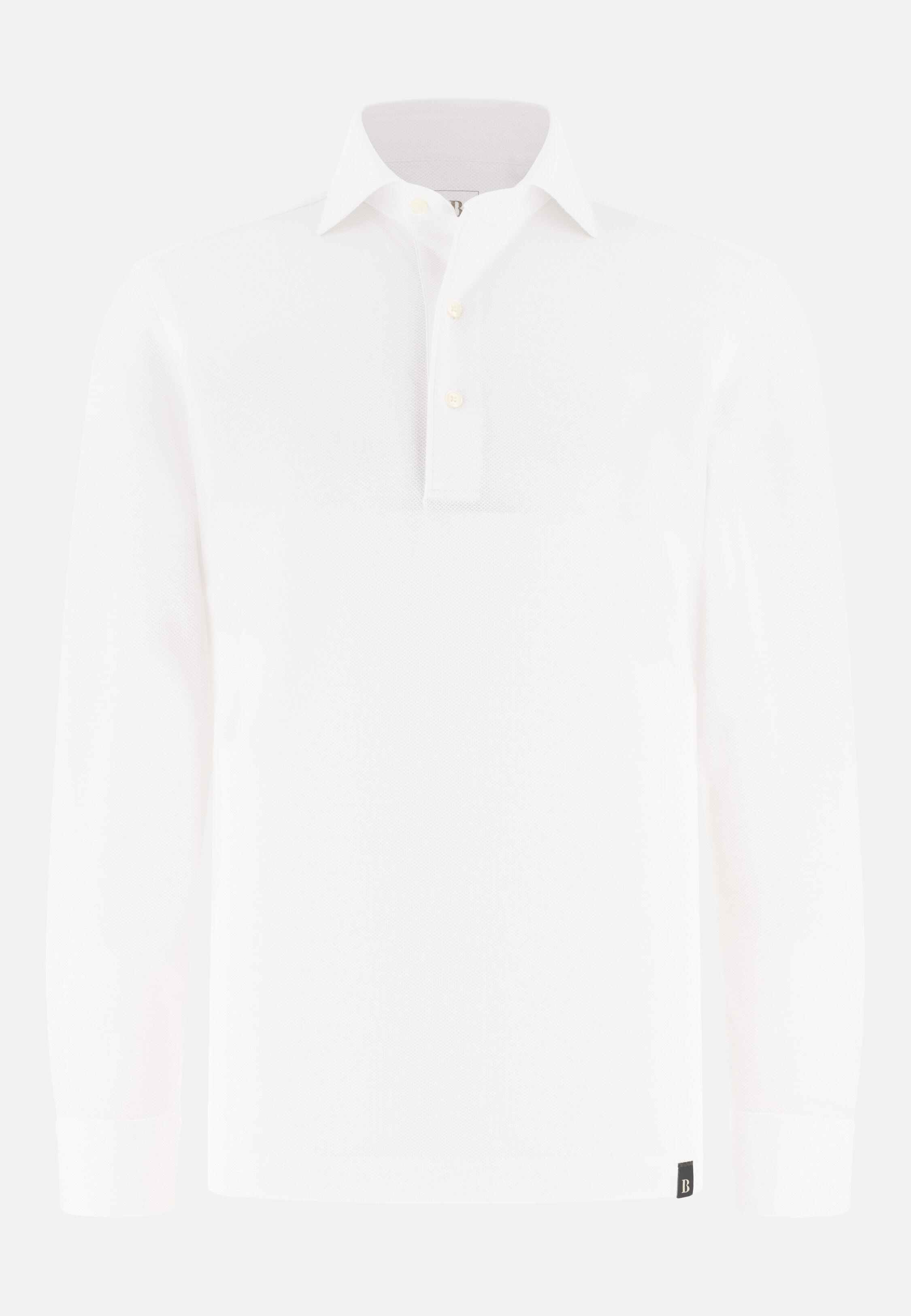 Polo Shirt Made Of Japanese Cotton White, 3901_WHIT, large image number 3