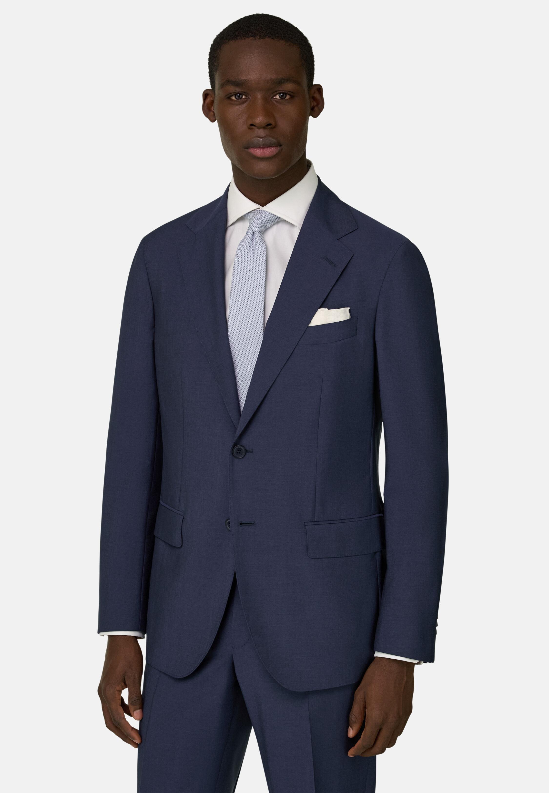 Wool and Mohair Suit Blue, Blue, medium