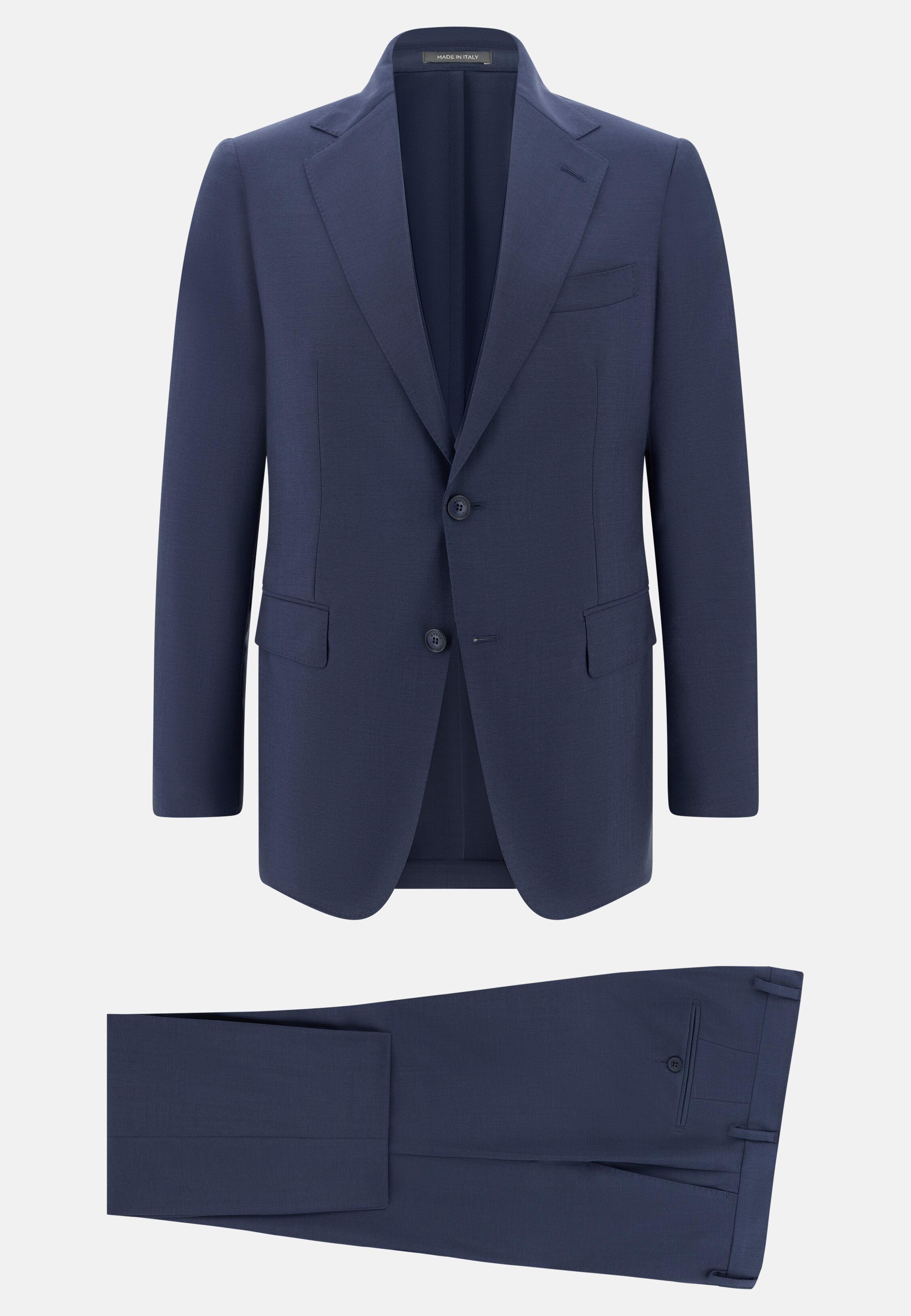 Wool And Mohair Suit Blue, Blue, large image number 4