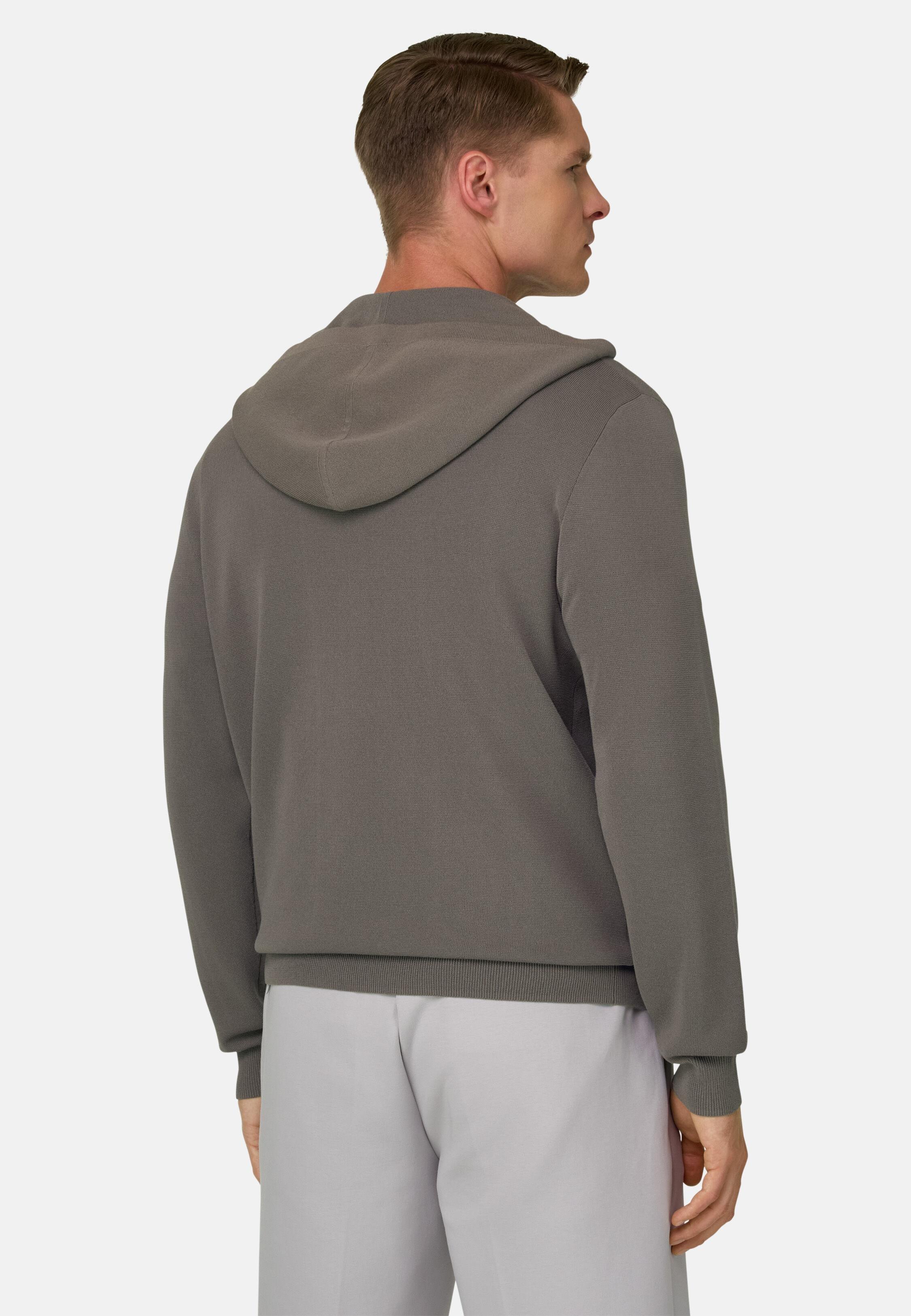 Full-Zip Jumper In Cotton And Polyester Brown, 3901_MUD, medium