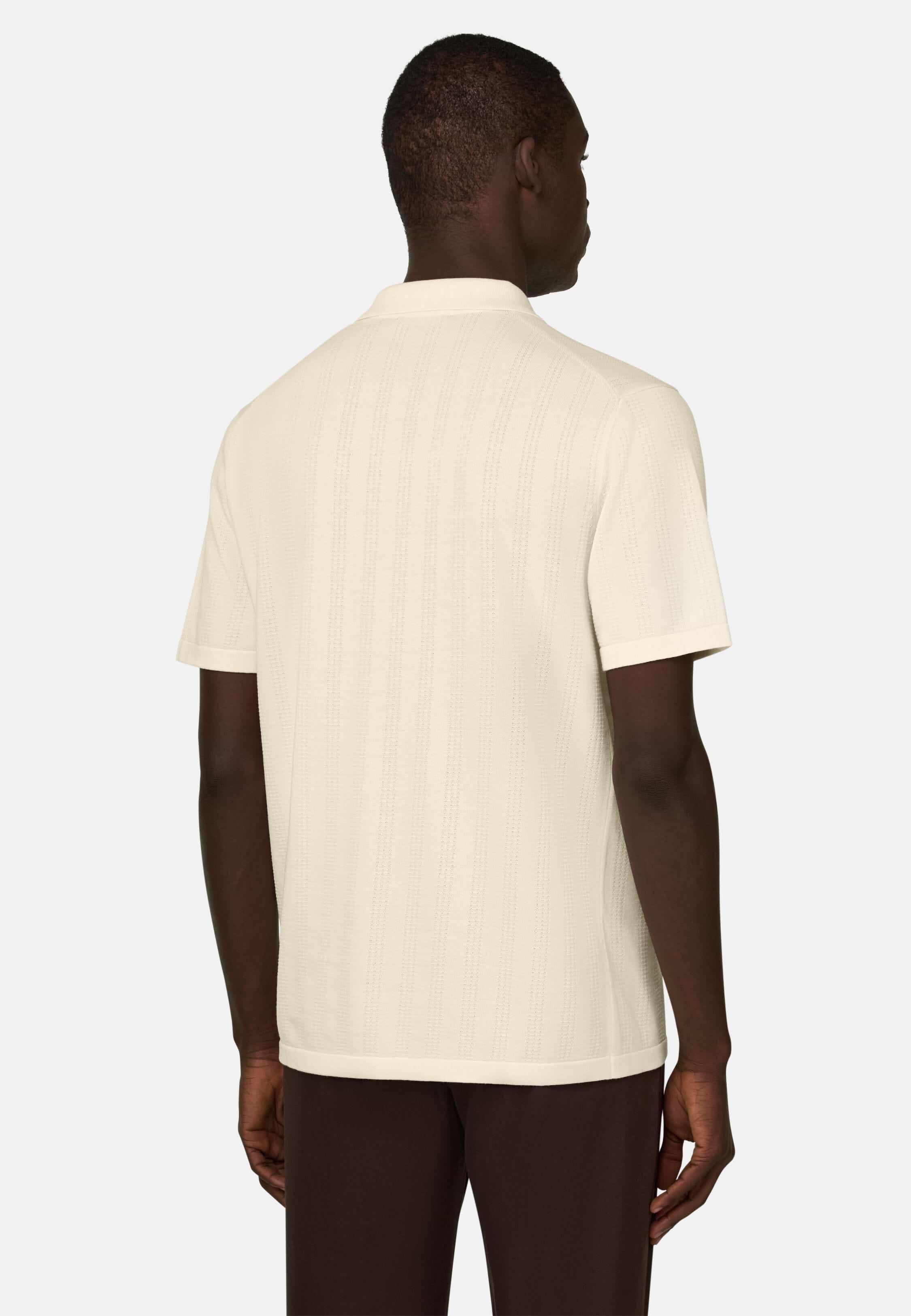 Knitted Shirt In Organic Cotton Cream, 3901_CREA, large image number 1