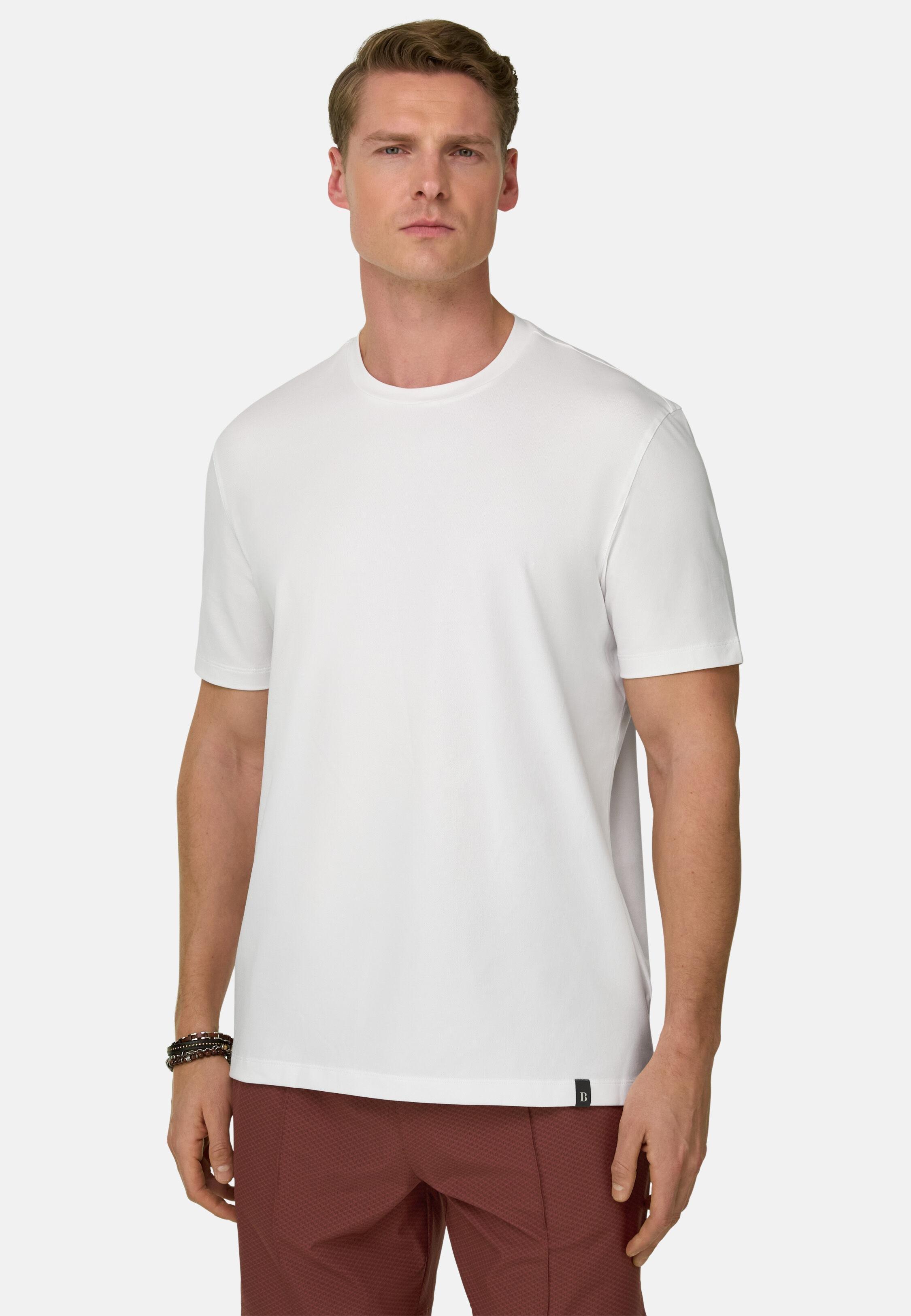 High-Performance Piqu&eacute; T-Shirt With S.Caf&egrave;&reg; Yarn White, White, large image number 0