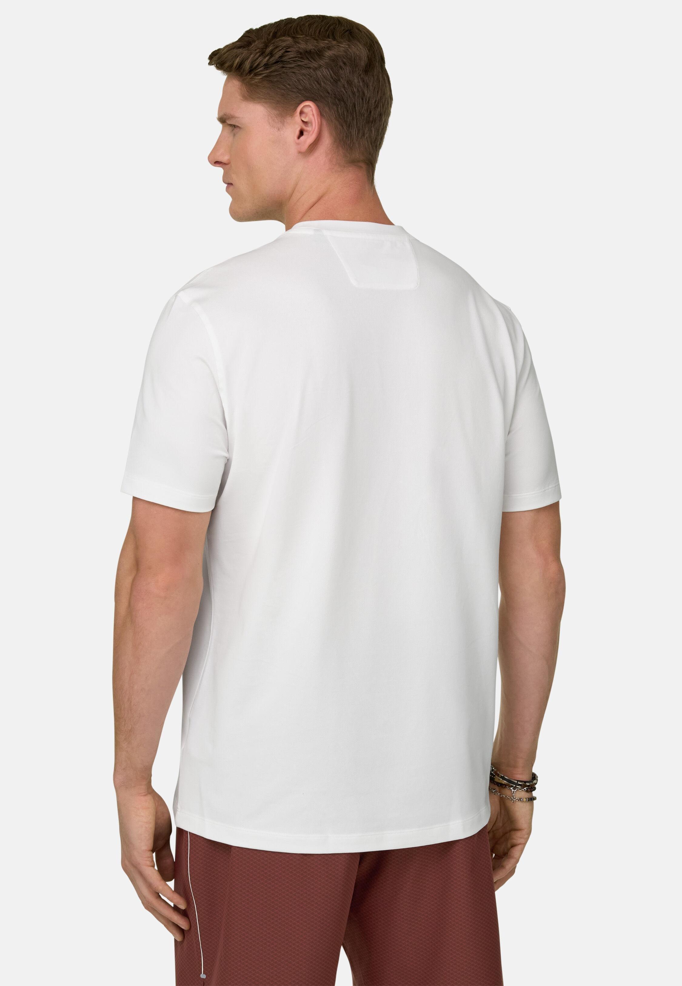 High-Performance Piqu&eacute; T-Shirt With S.Caf&egrave;&reg; Yarn White, White, large image number 1
