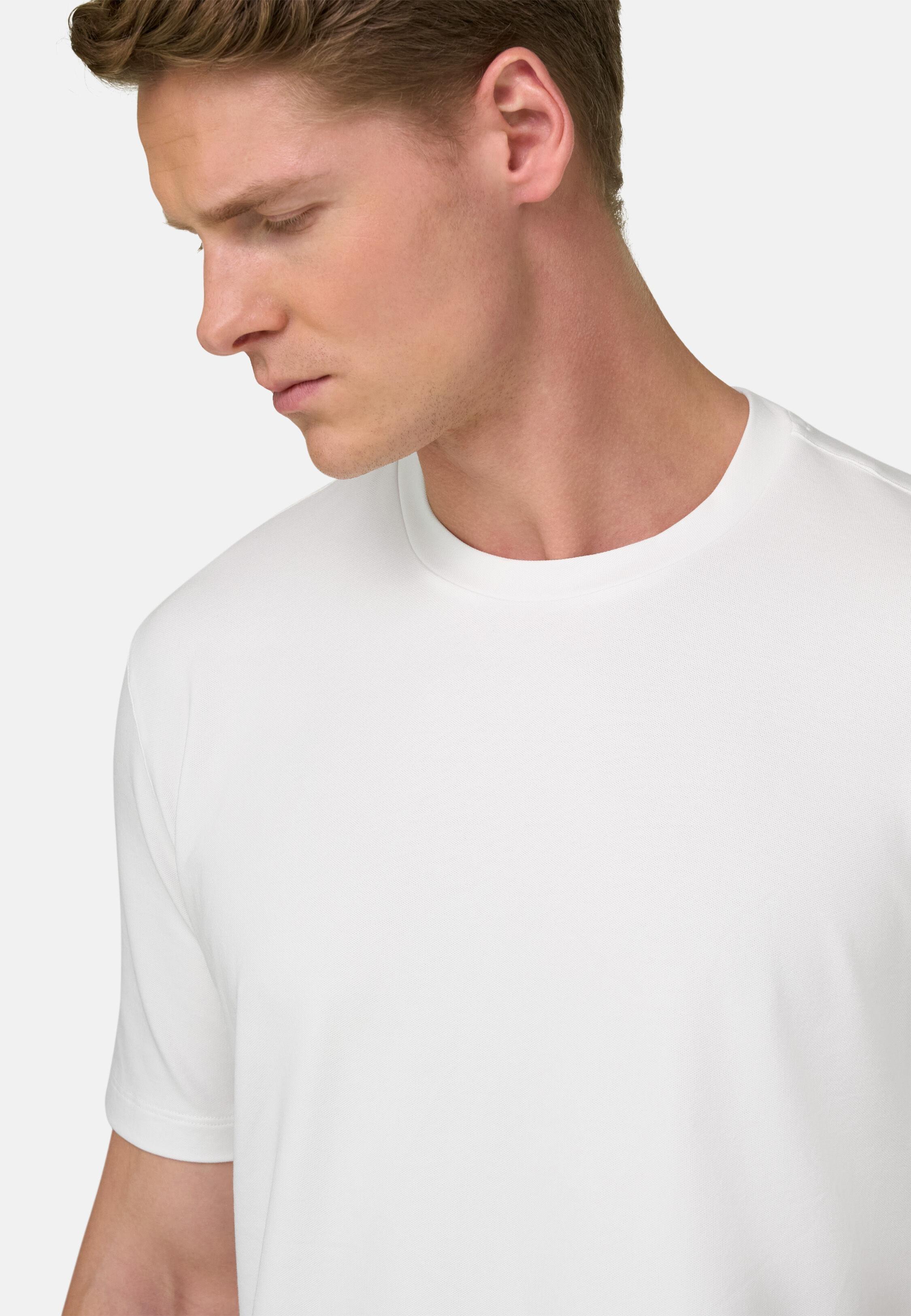 High-Performance Piqu&eacute; T-Shirt With S.Caf&egrave;&reg; Yarn White, White, large image number 2