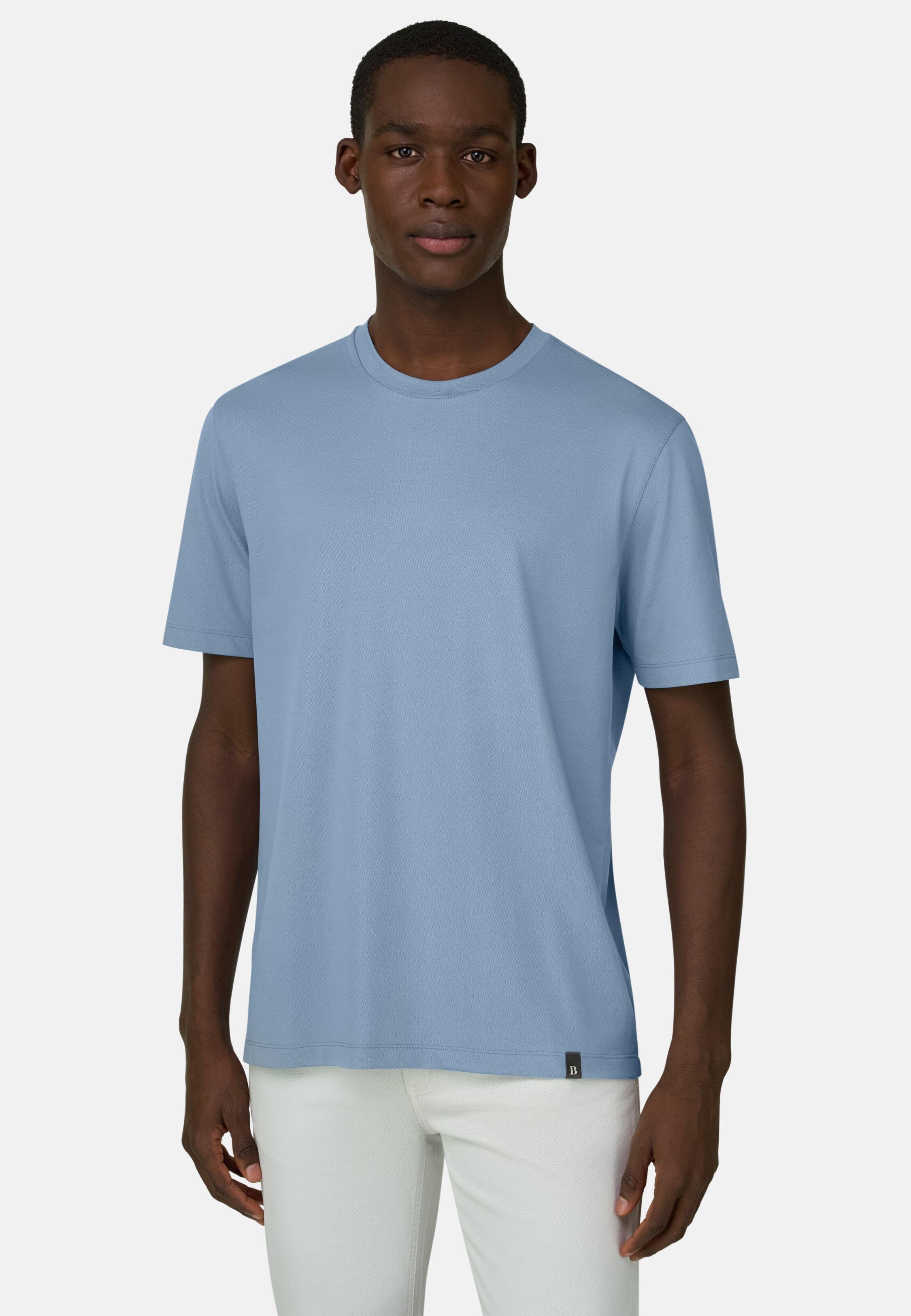 تيشيرت بيكيه أداء عالي أزرق, Light Blue, large