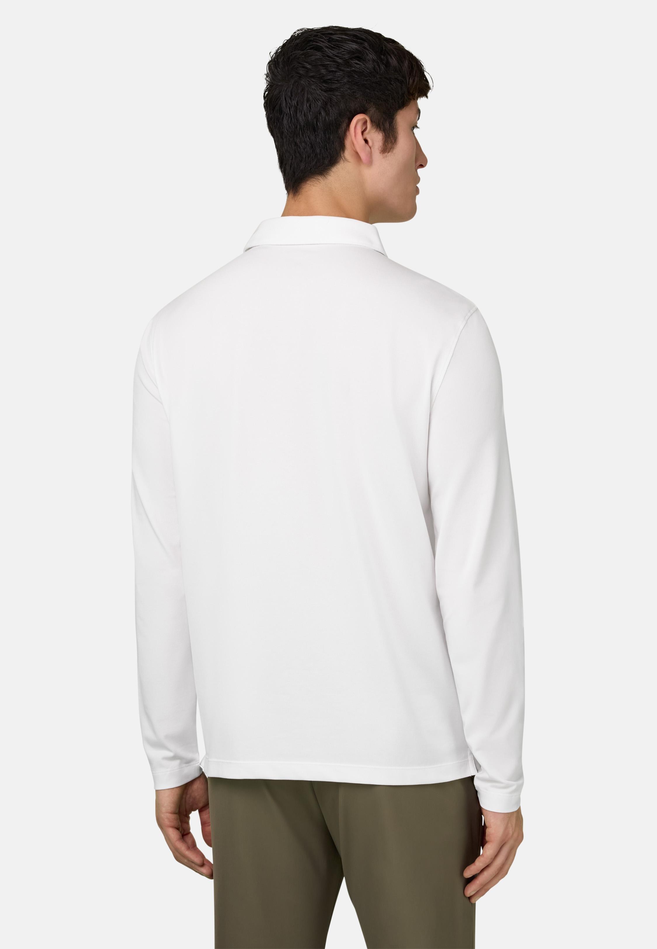 High-Performance Pique Polo Shirt With S. Cafe Yarn White, White, large image number 1