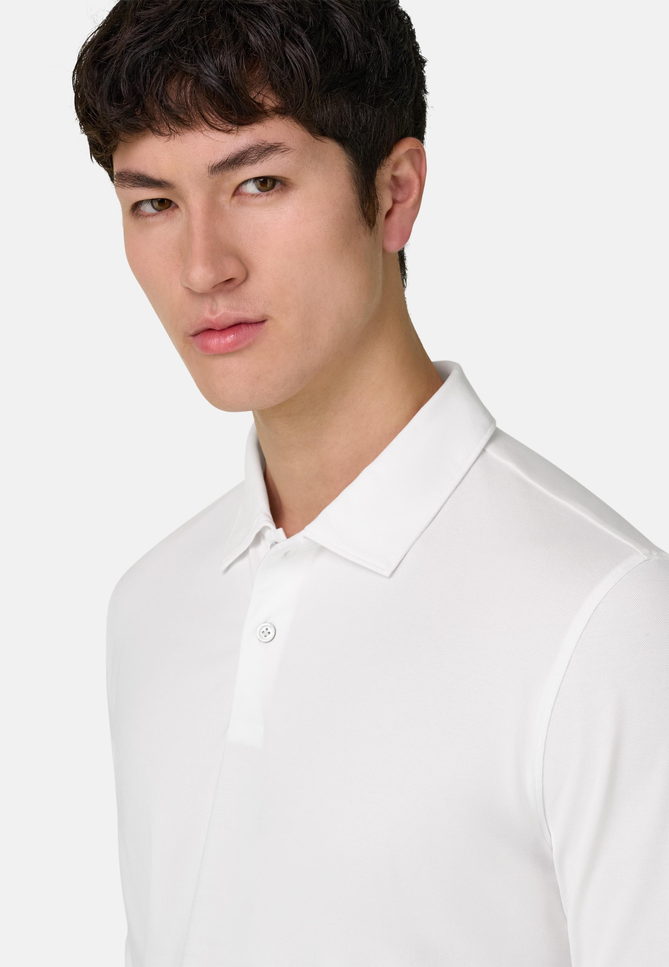 High-Performance Pique Polo Shirt With S. Cafe Yarn White, White, large image number 2