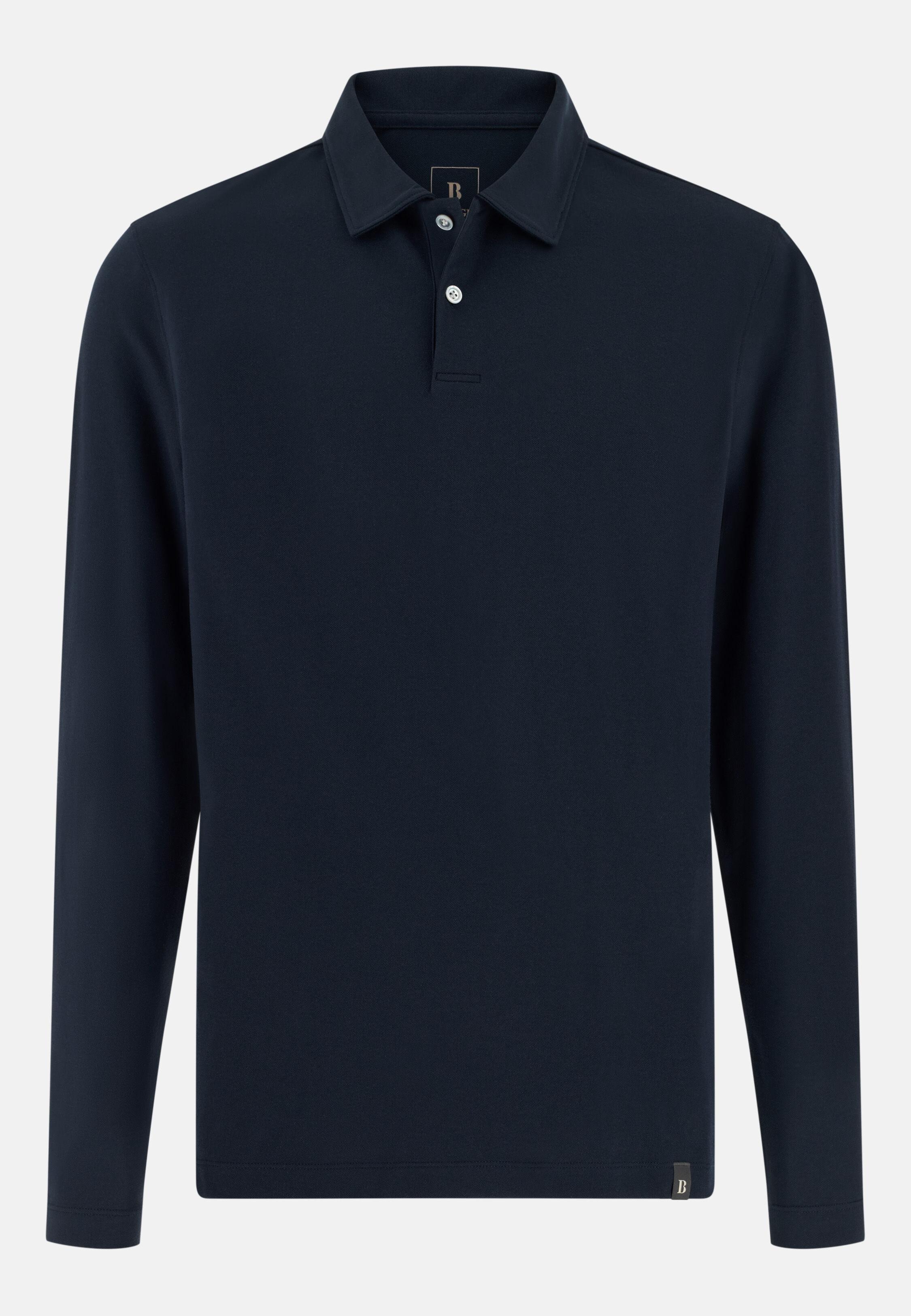 High-Performance Pique Polo Shirt With S. Cafe Yarn Blue, 3901_NAVY, large image number 3
