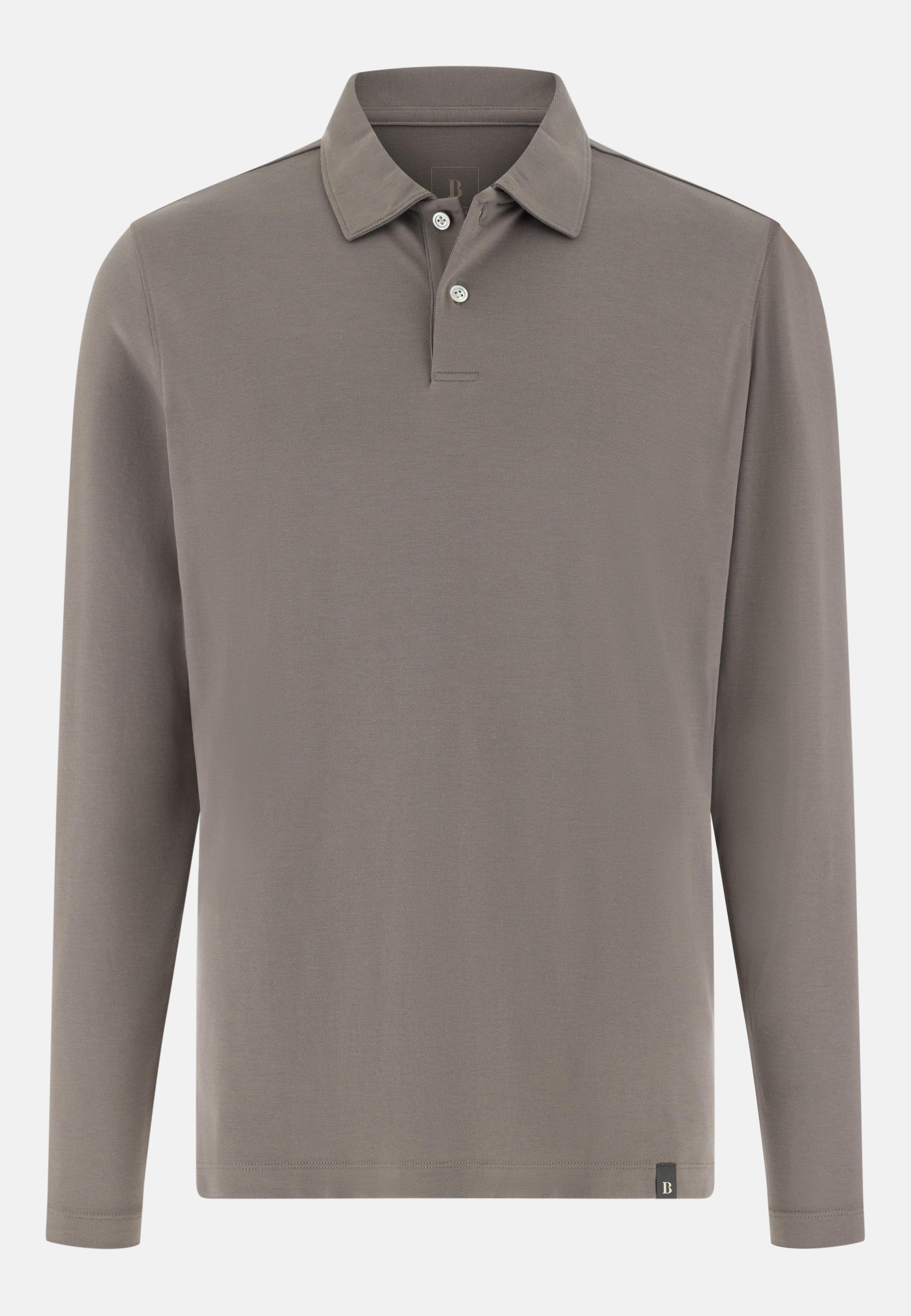 High-Performance Pique Polo Shirt With S. Cafe Yarn Brown, Mud, large image number 3