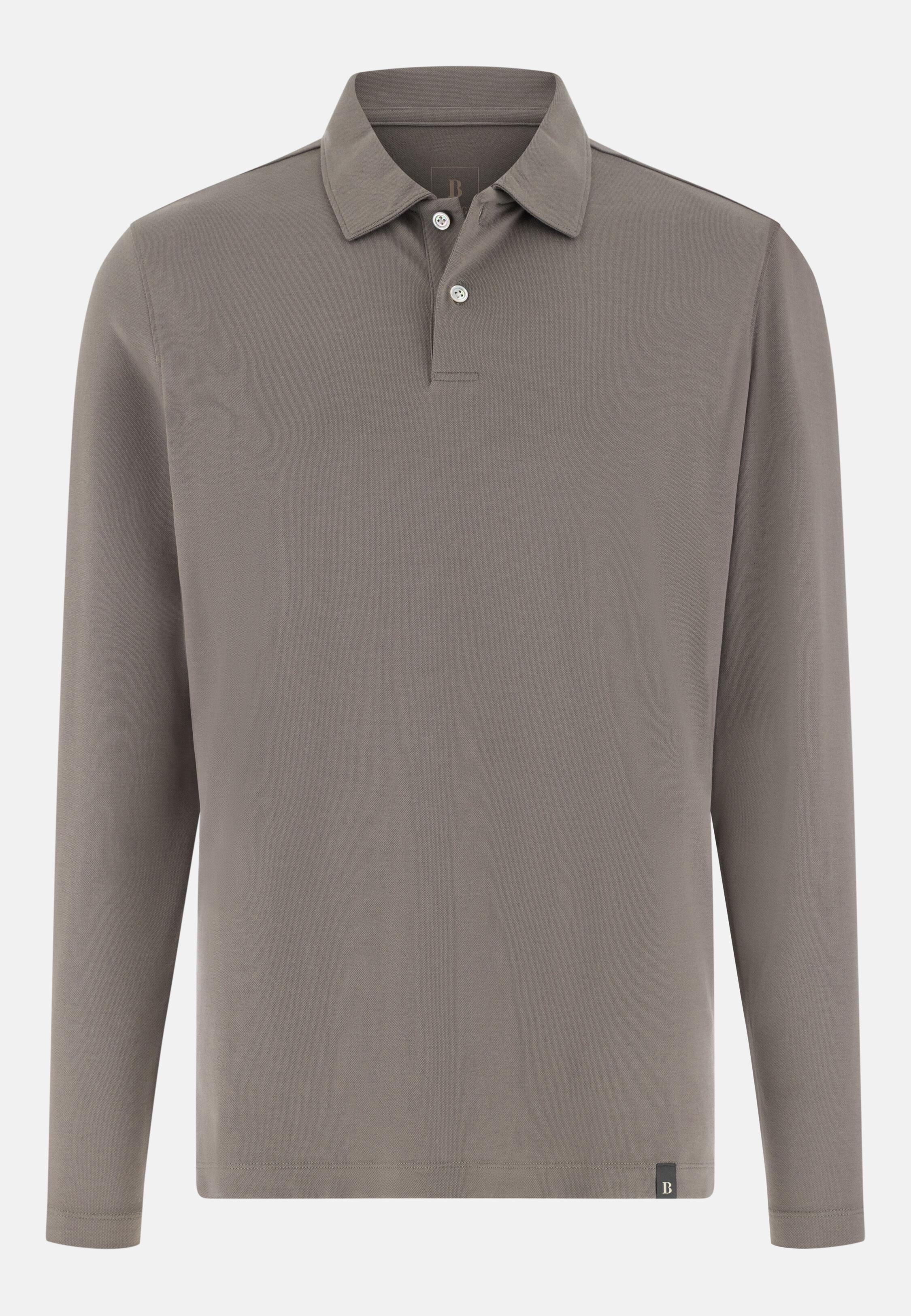 High-Performance Pique Polo Shirt With S. Cafe Yarn Brown, 3901_MUD, large image number 3