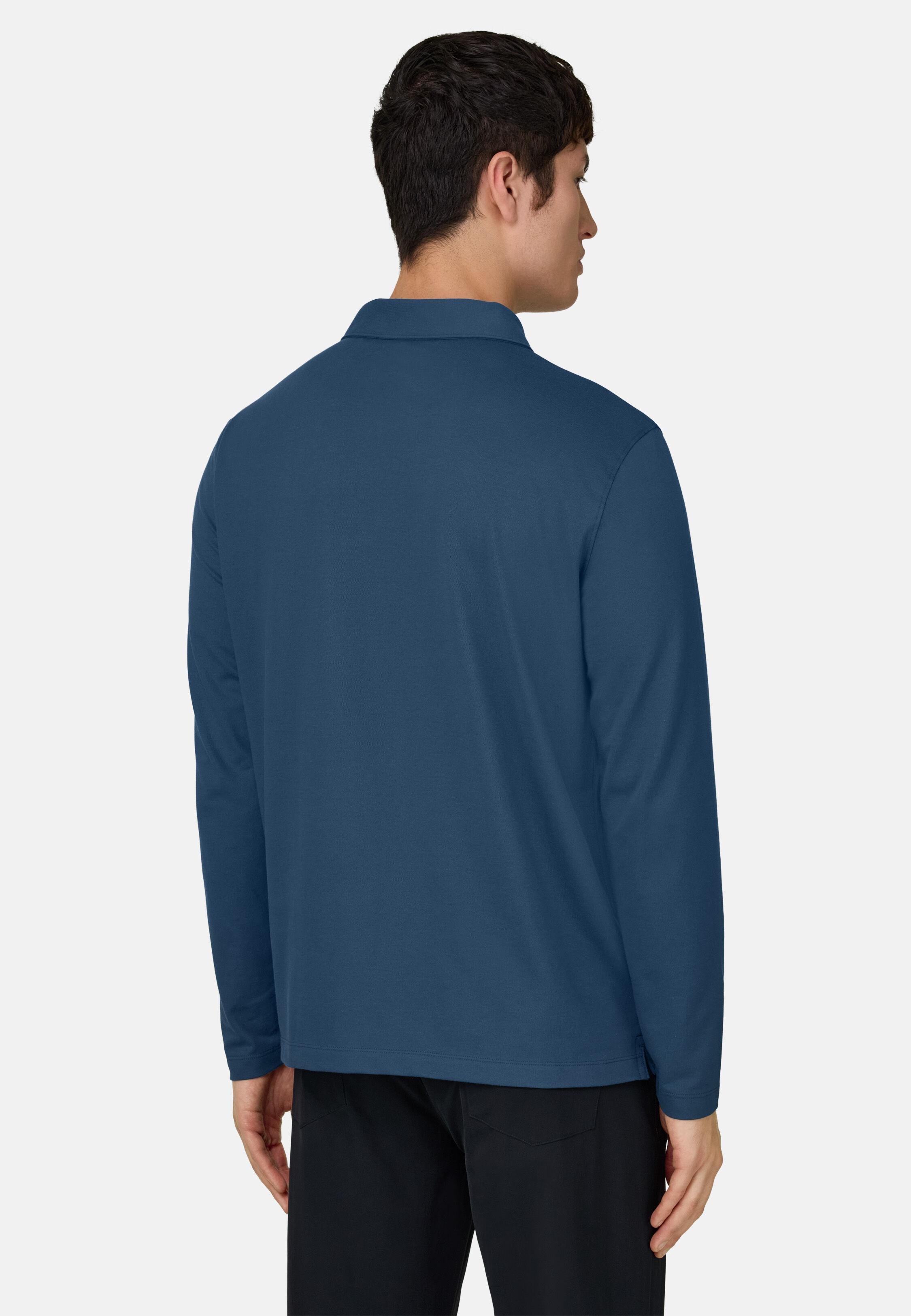 High-Performance Pique Polo Shirt With S. Cafe Yarn Blue, Air-blue, large image number 1