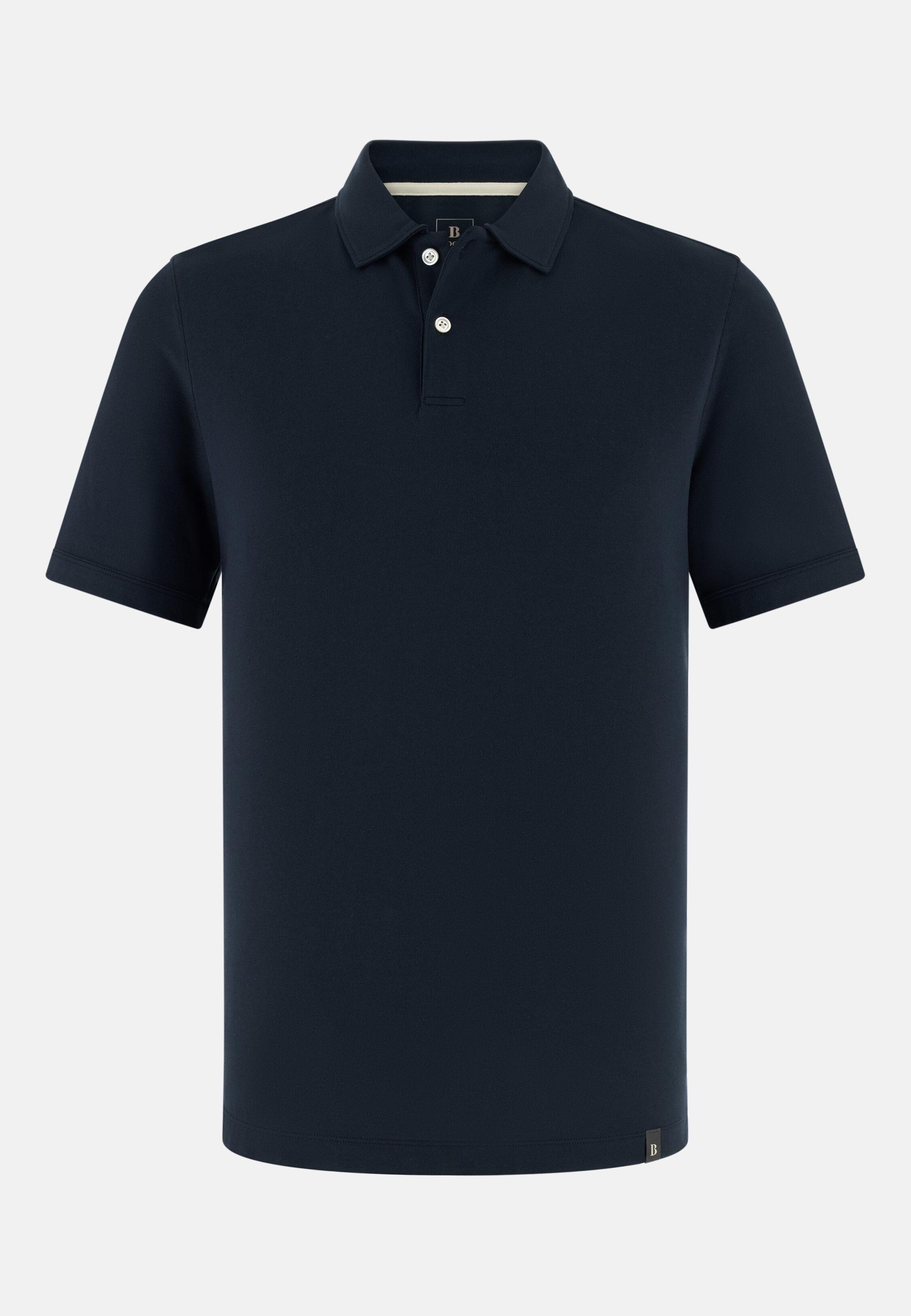 High-Performance Piqu&eacute; Polo Shirt with S.Caf&egrave;&reg; Yarn Navy blue, Navy blue, large image number 3
