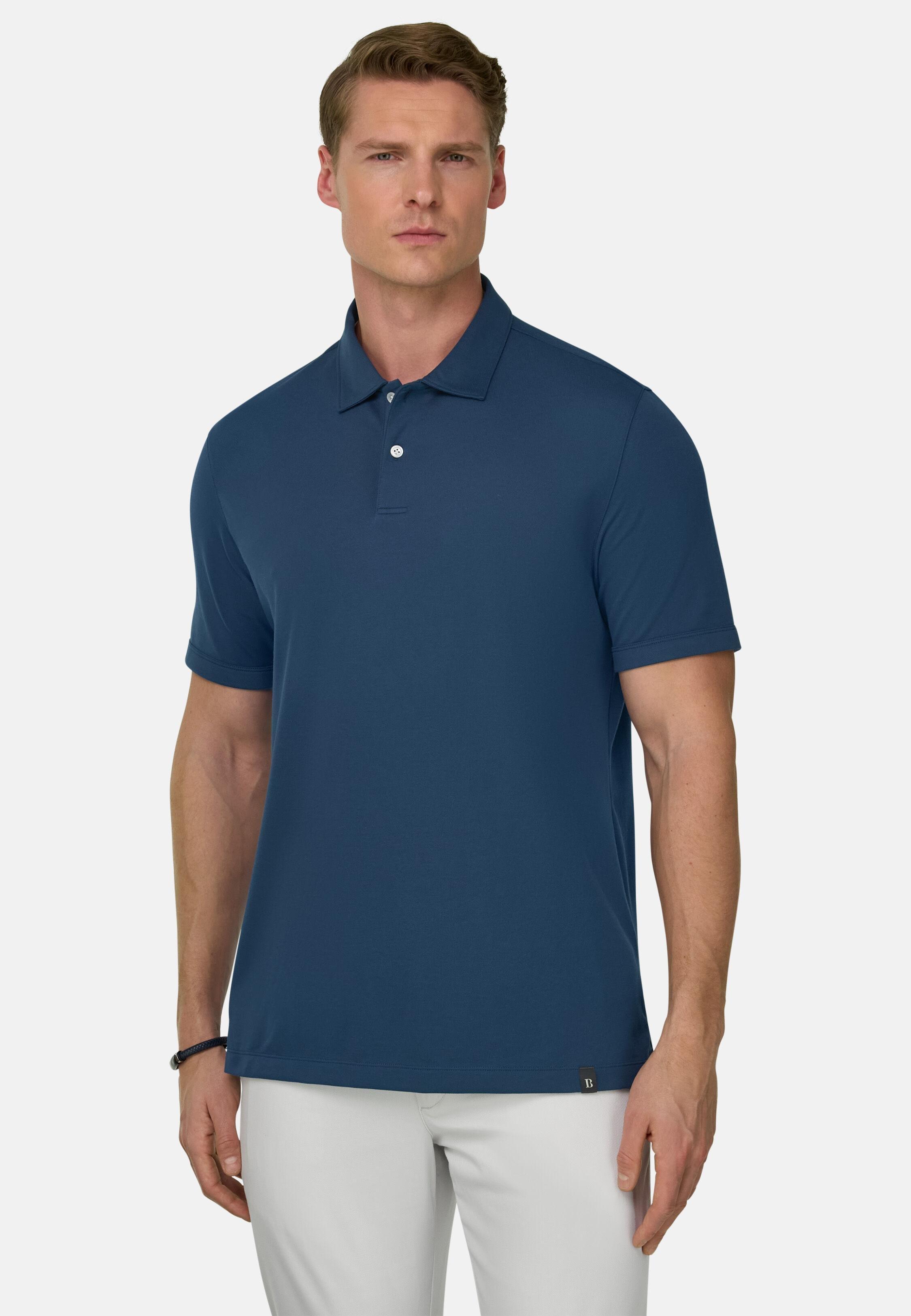 High-Performance Piqu&eacute; Polo Shirt with S.Caf&egrave;&reg; Yarn Air-blue, Air-blue, medium