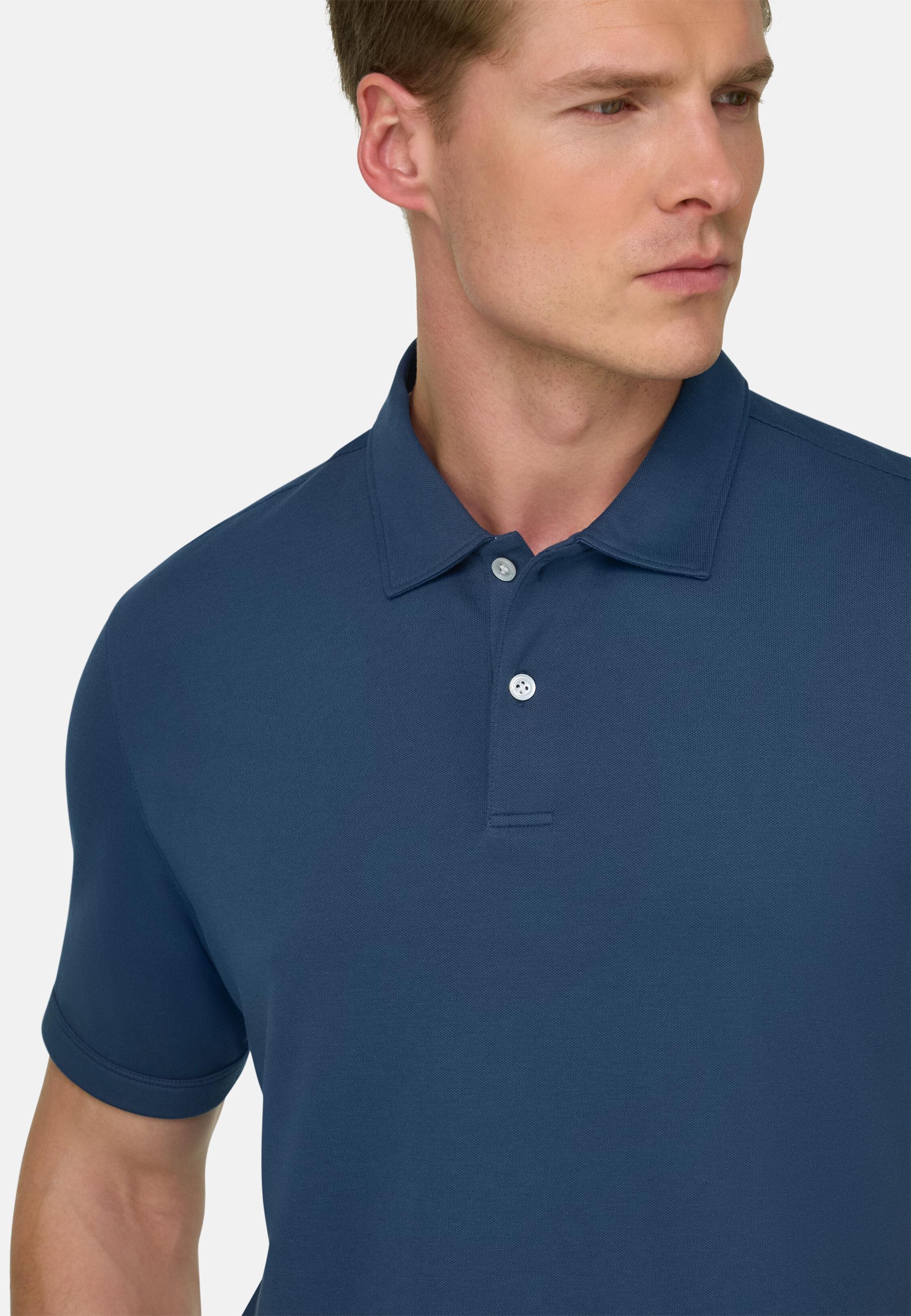 High-Performance Piqu&eacute; Polo Shirt with S.Caf&egrave;&reg; Yarn Air-blue, Air-blue, medium