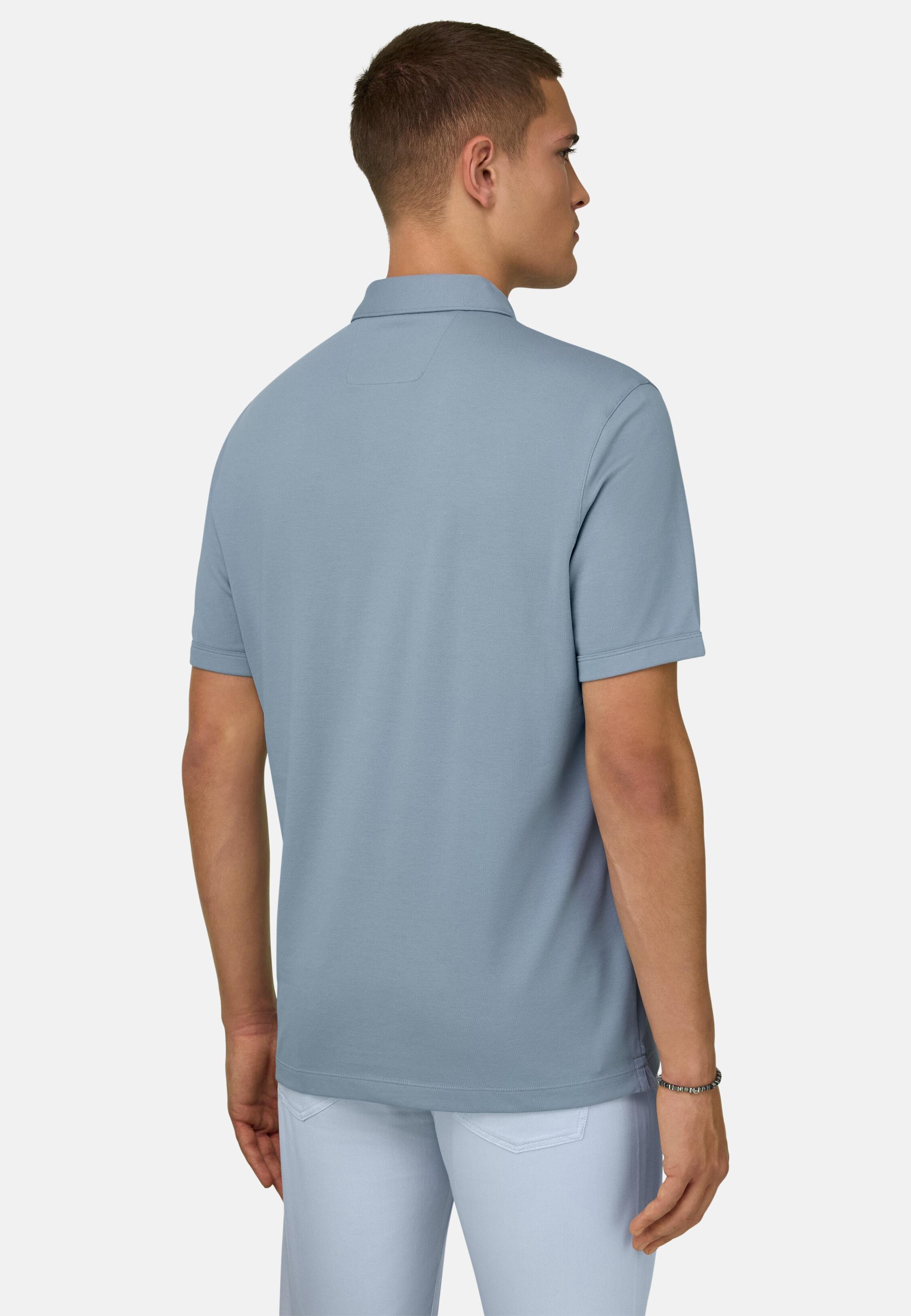 High-Performance Piqu&eacute; Polo Shirt with S.Caf&egrave;&reg; Yarn Light Blue, 3901_LTBL, medium