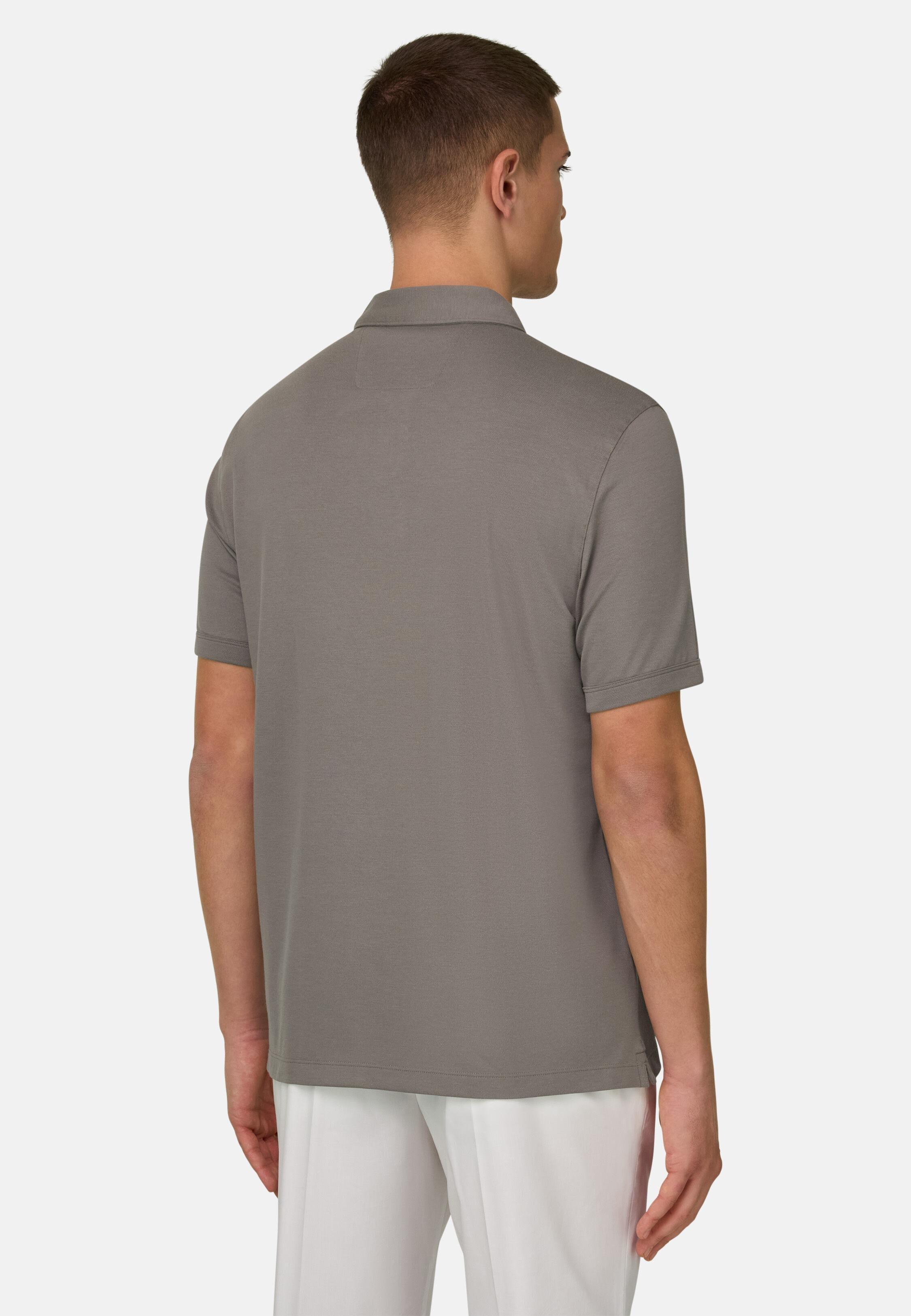 BROWN High-Performance Piqu&eacute; Polo Shirt with S-Caf&egrave;&reg; Yarn, Mud, medium