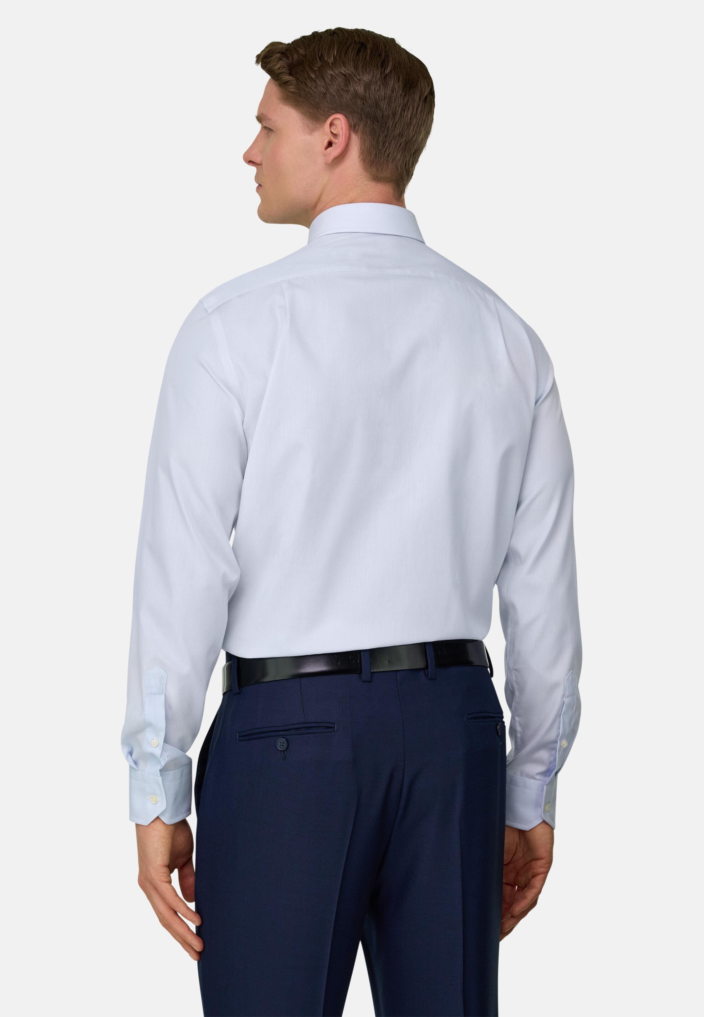 قميص قطن مخطط بقصة عادية أزرق, Light Blue, large image number 3