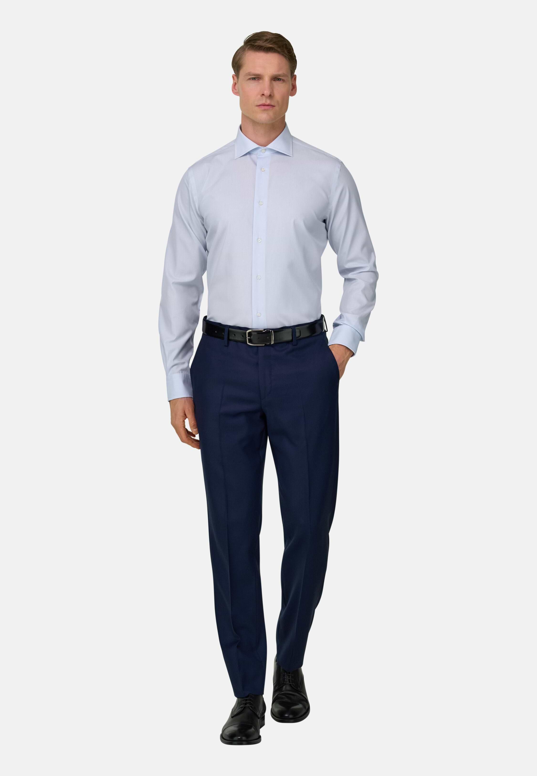 قميص قطن مخطط بقصة عادية أزرق, Light Blue, large image number 4
