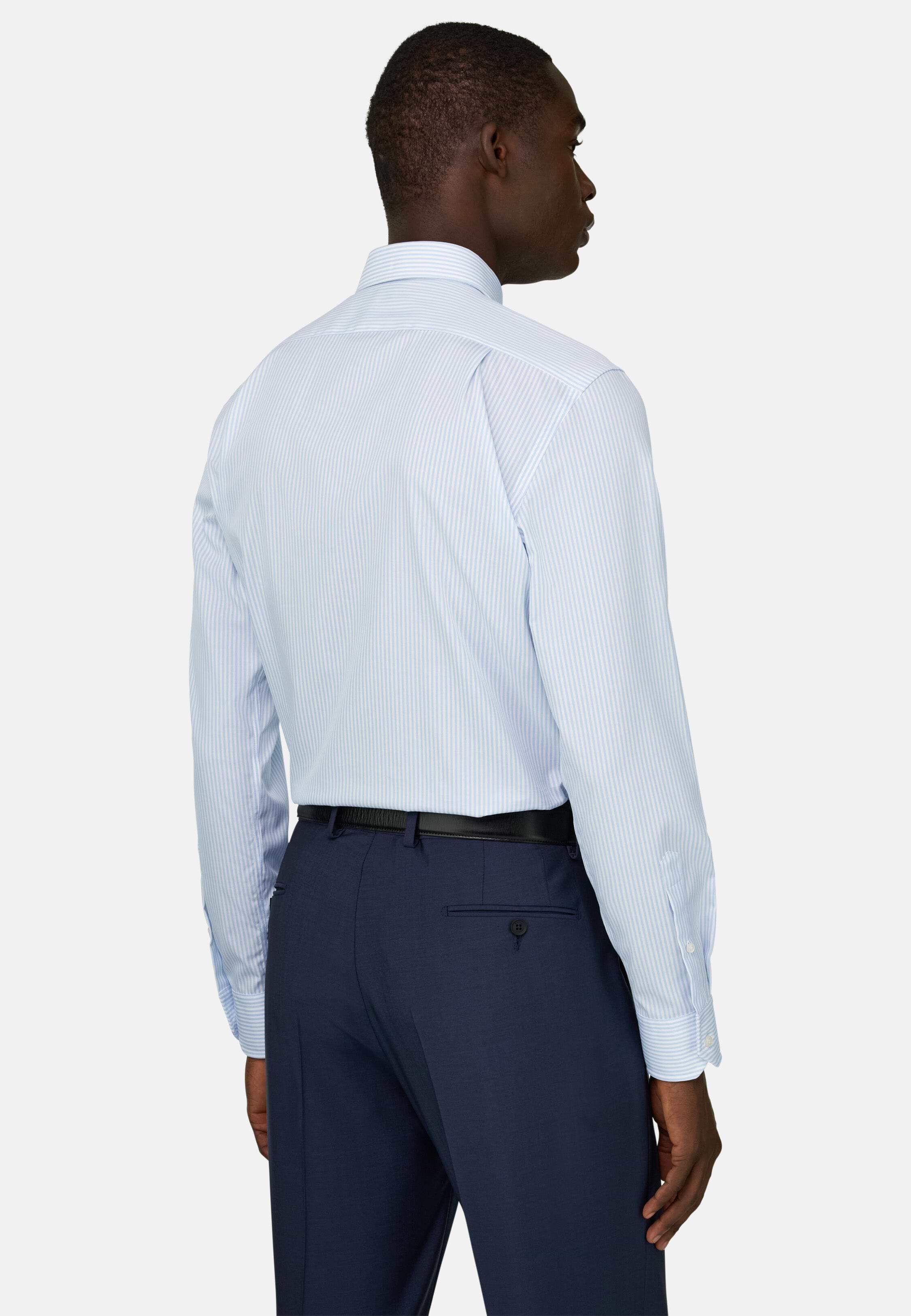 Regular Fit Striped Cotton Shirt Light Blue, Light Blue, medium