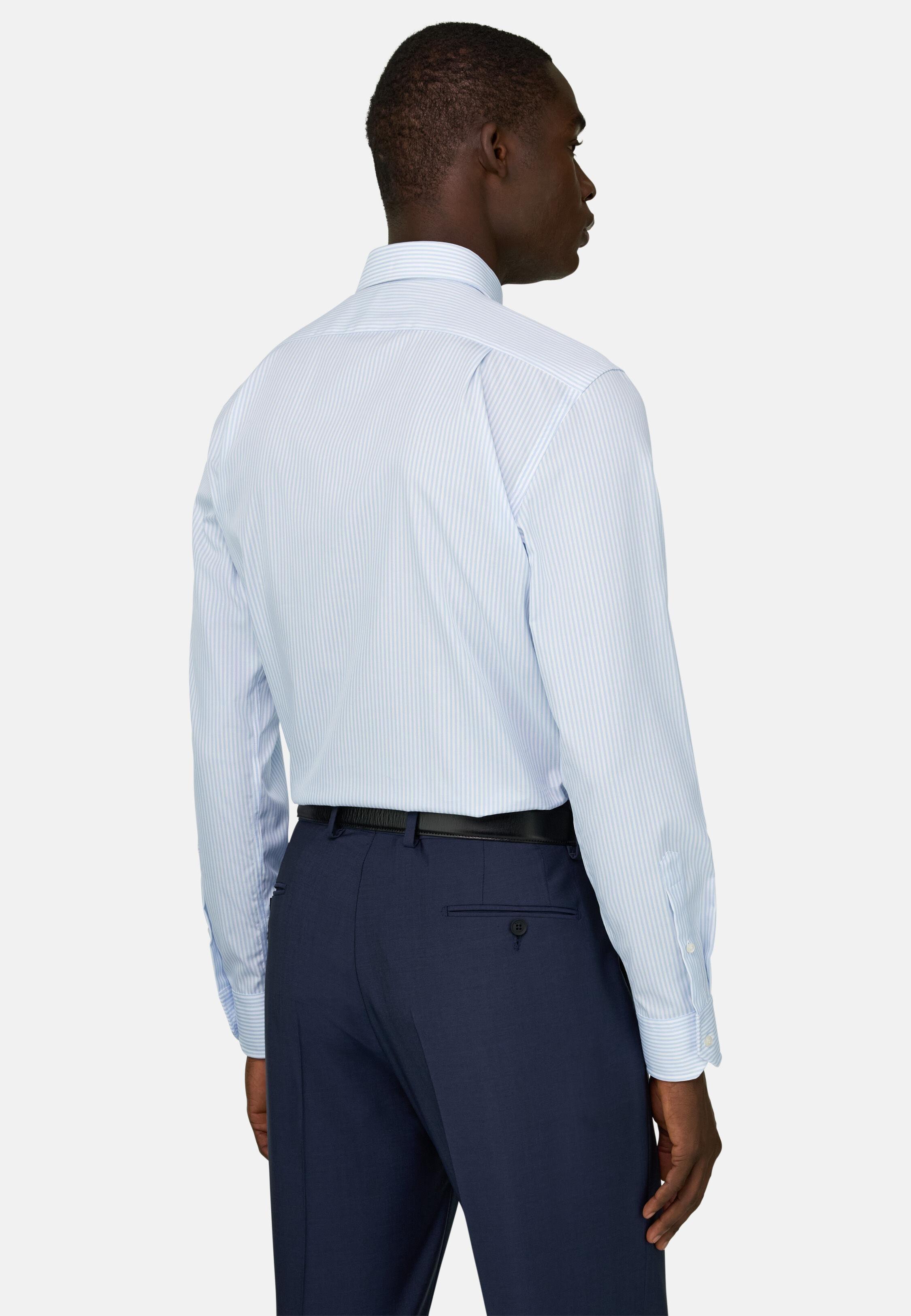 Regular Fit Striped Cotton Shirt Light Blue, Light Blue, large image number 3