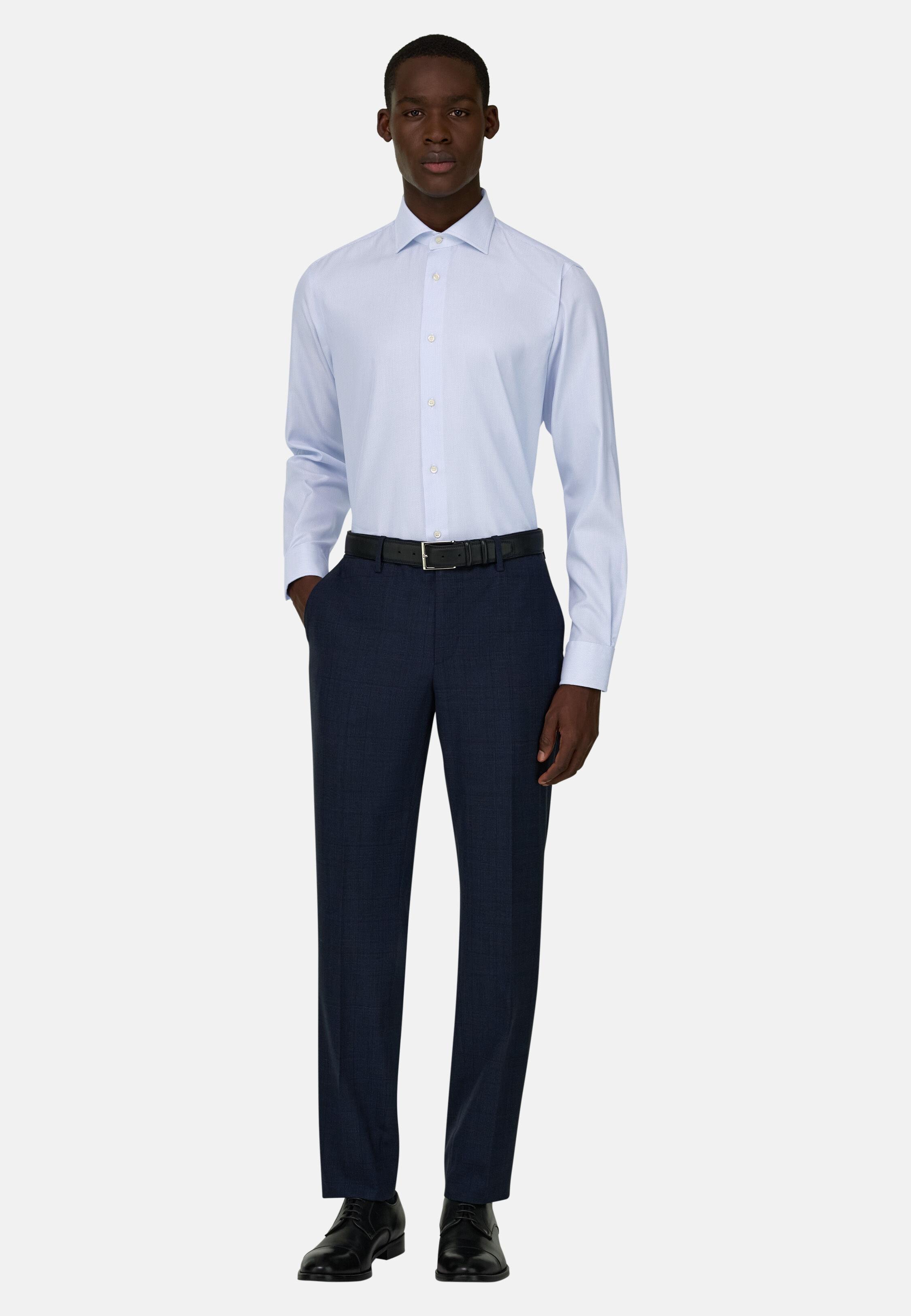 Shirt in Slim Fit Cotton, Light Blue, Light Blue, medium