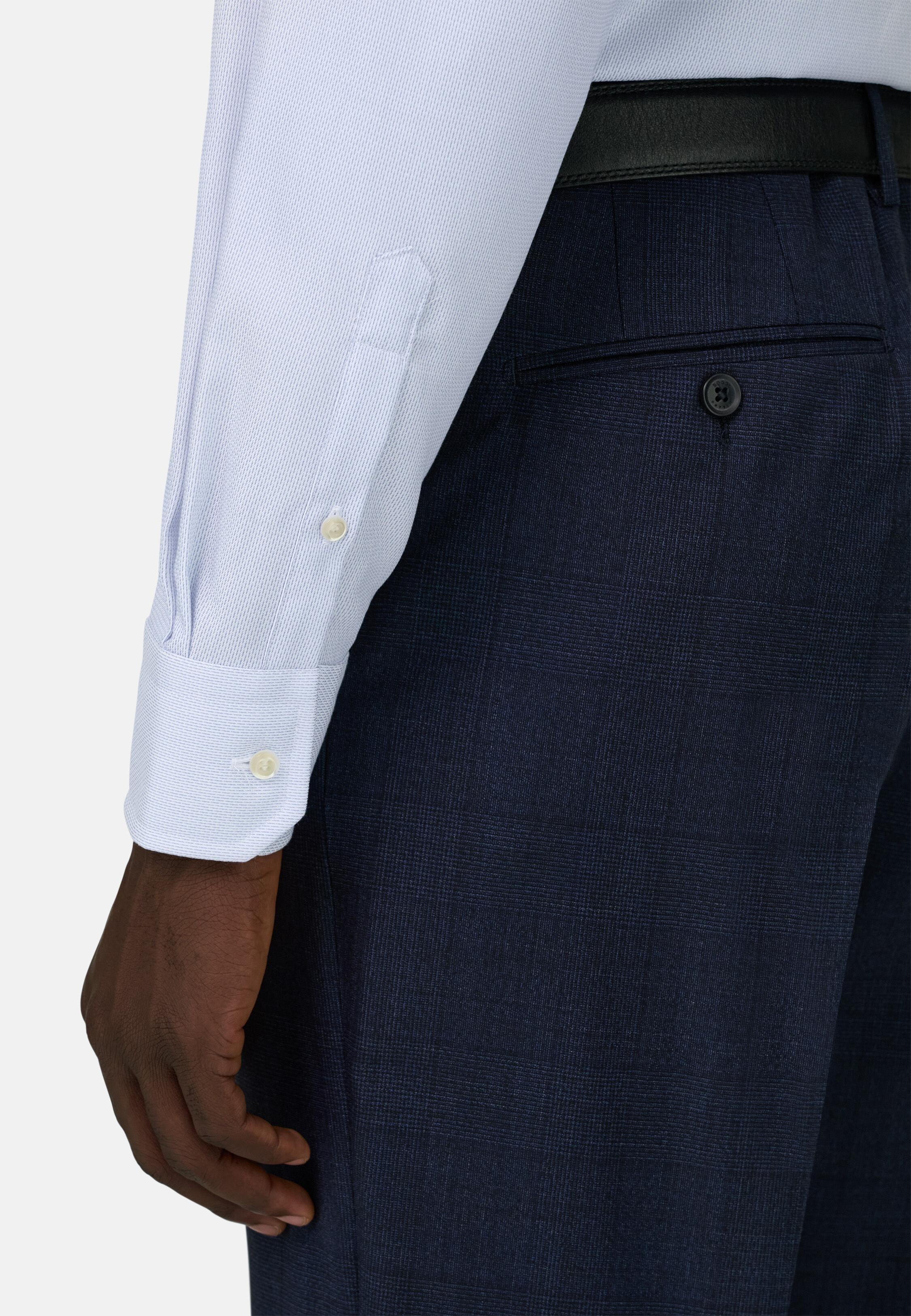 Blue Slim Fit Cotton Shirt, 3901_LTBL, medium