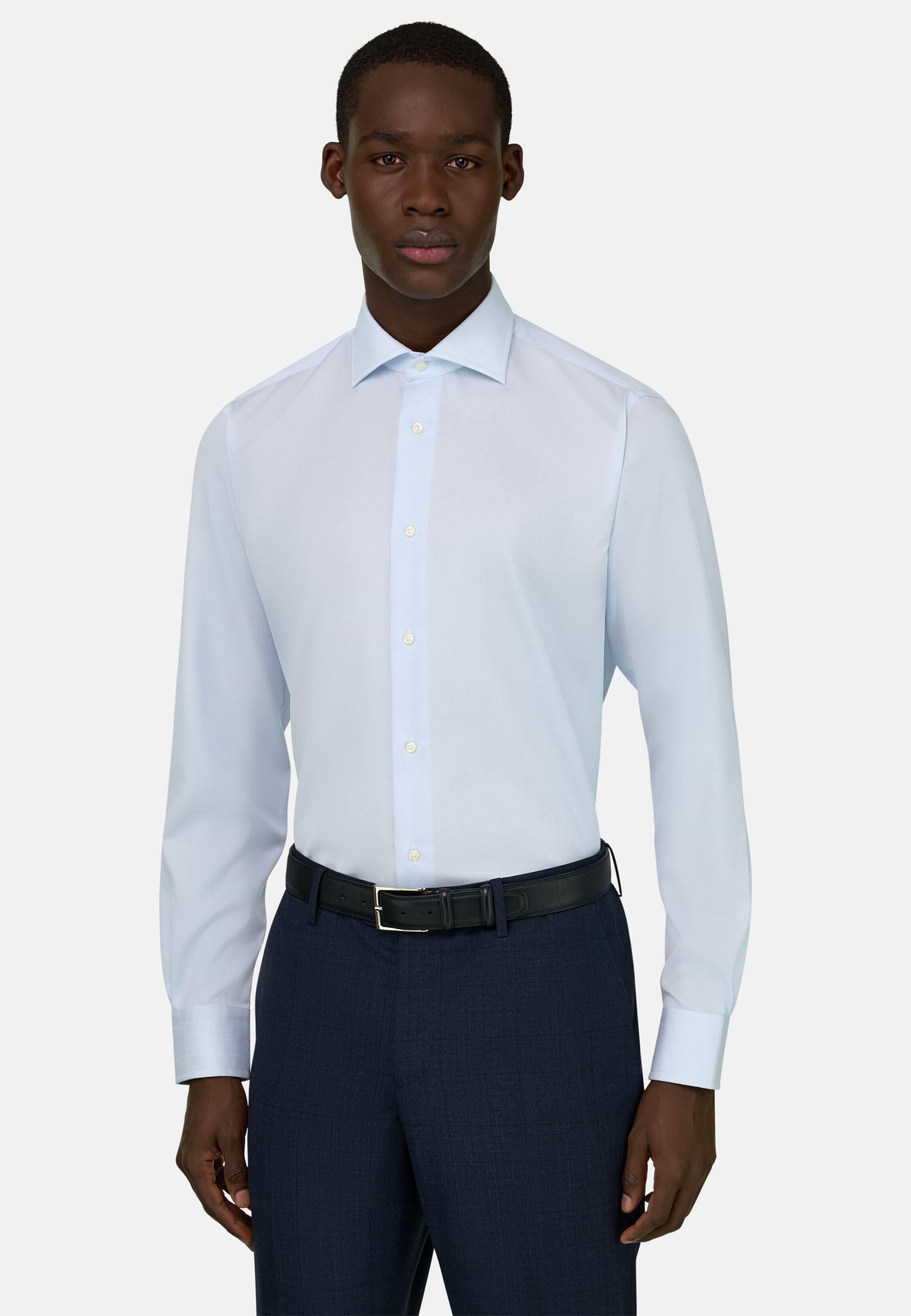 Slim Fit Cotton Shirt Light Blue, 3901_LTBL, medium