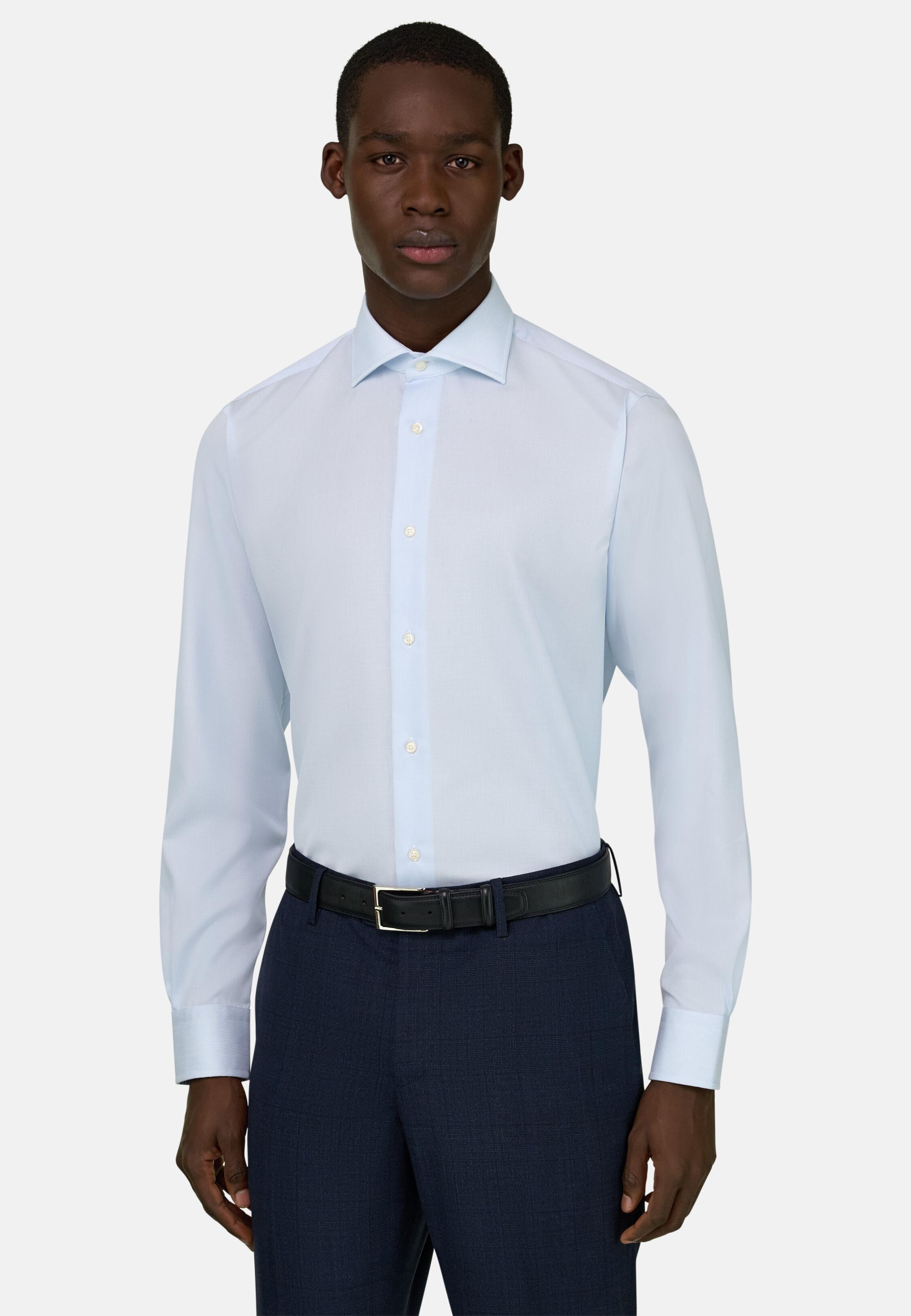 Slim Fit Cotton Shirt Light Blue, 3901_LTBL, medium