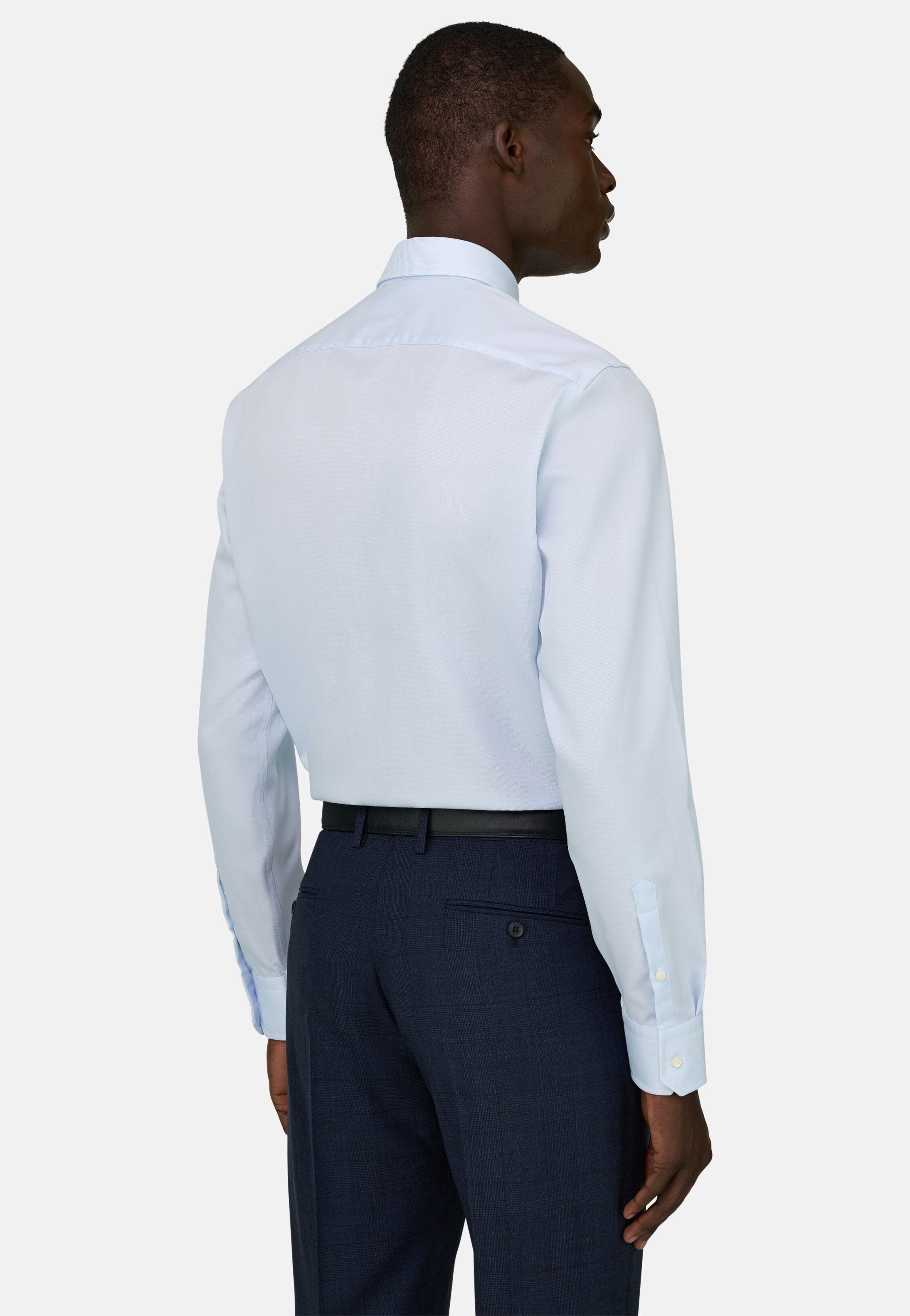 Slim Fit Cotton Shirt Light Blue, Light Blue, large image number 3