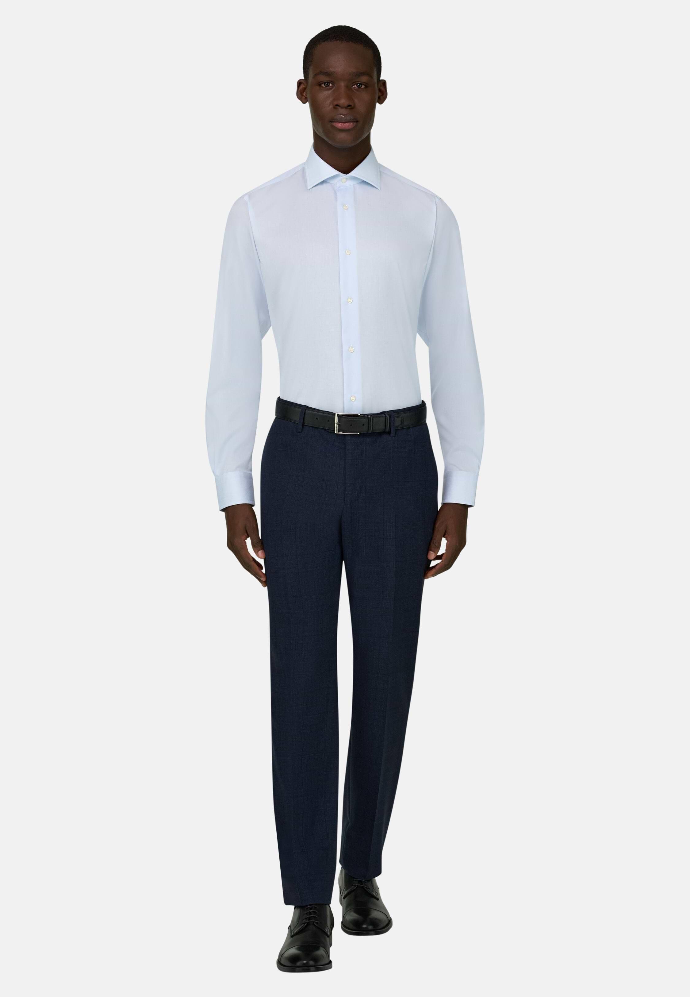 Slim Fit Cotton Shirt Light Blue, Light Blue, large image number 4