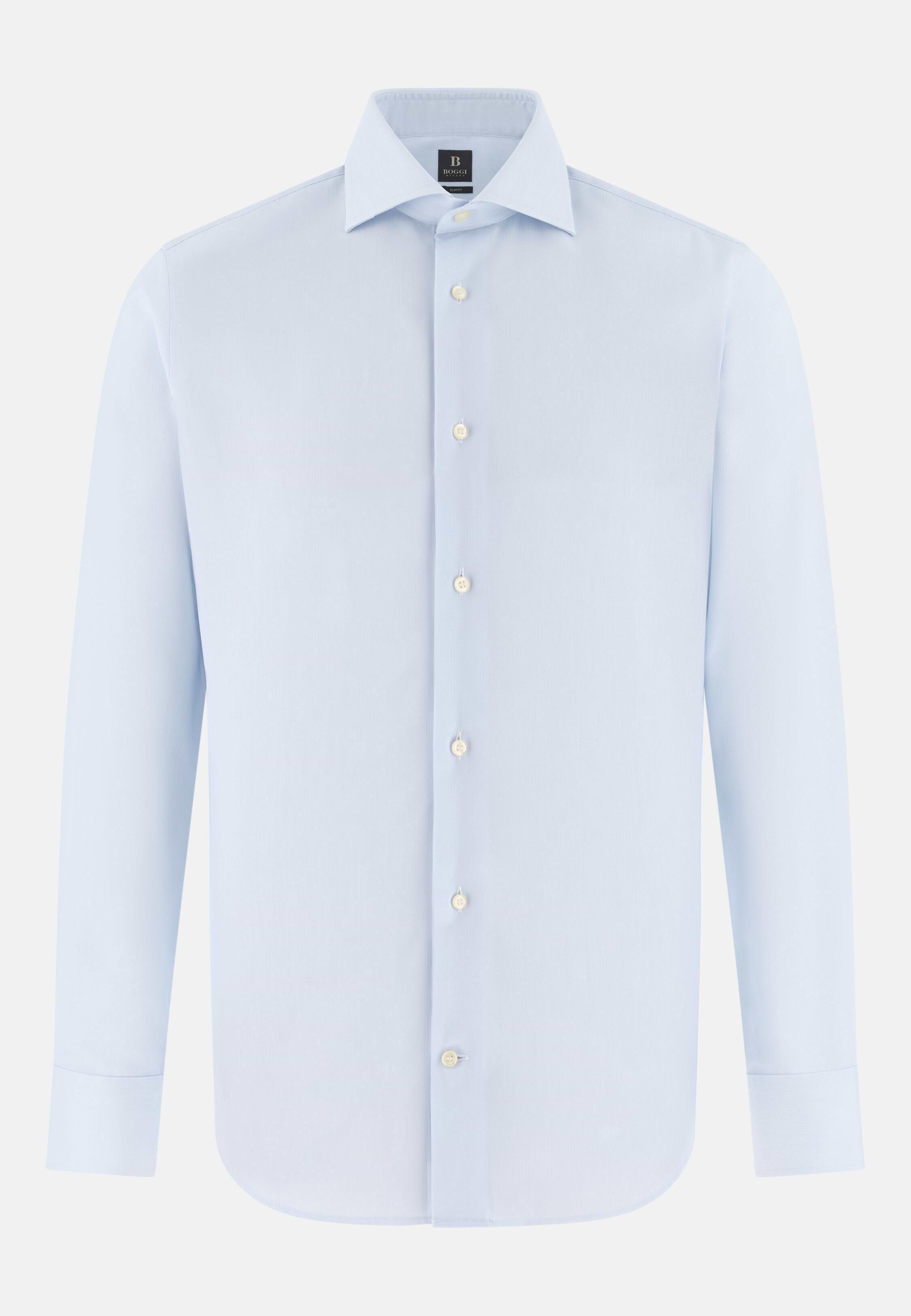 Slim Fit Cotton Shirt Light Blue, Light Blue, large image number 6