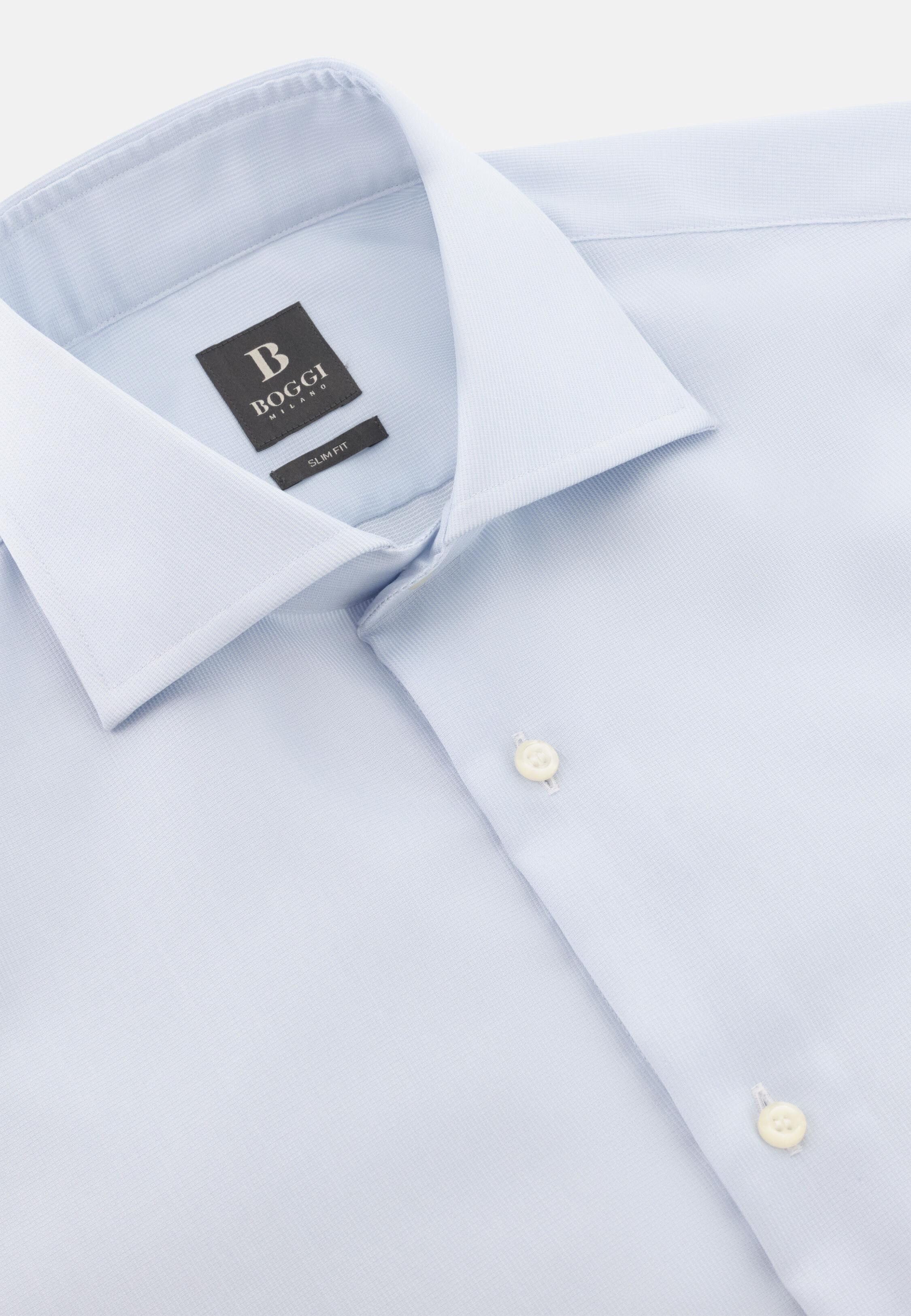 Slim Fit Cotton Shirt Light Blue, Light Blue, large image number 7