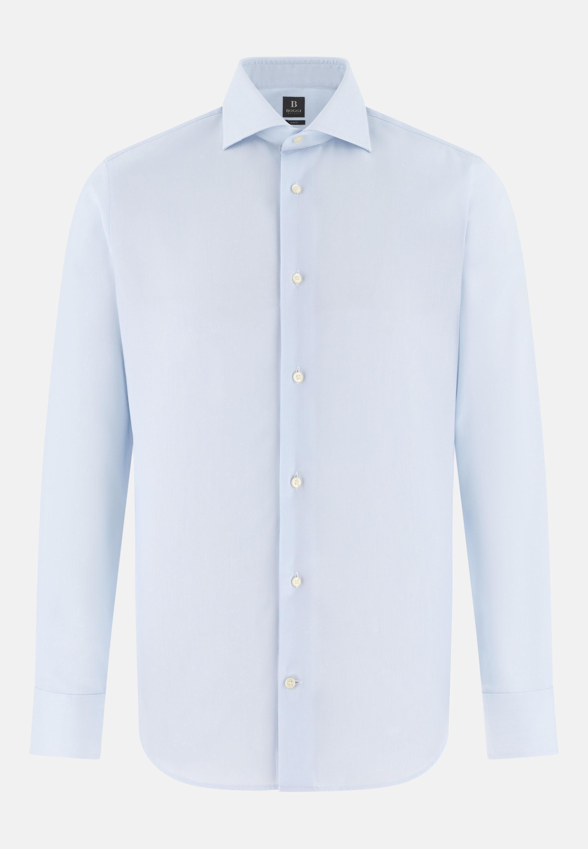 Slim Fit Cotton Shirt Light Blue, Light Blue, large image number 8