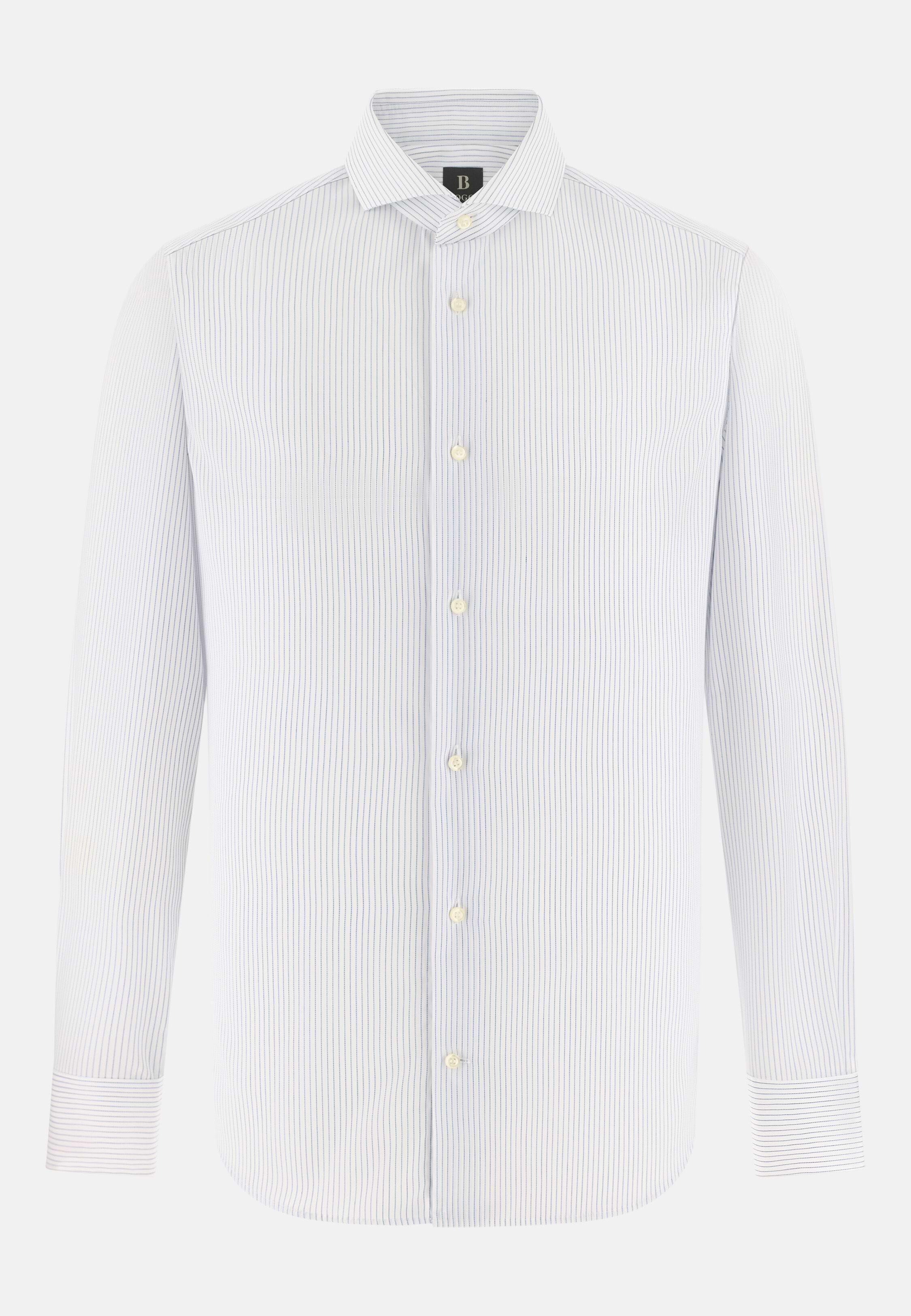 Slim Fit Striped Cotton Shirt Blue, 3901_BLUE, medium