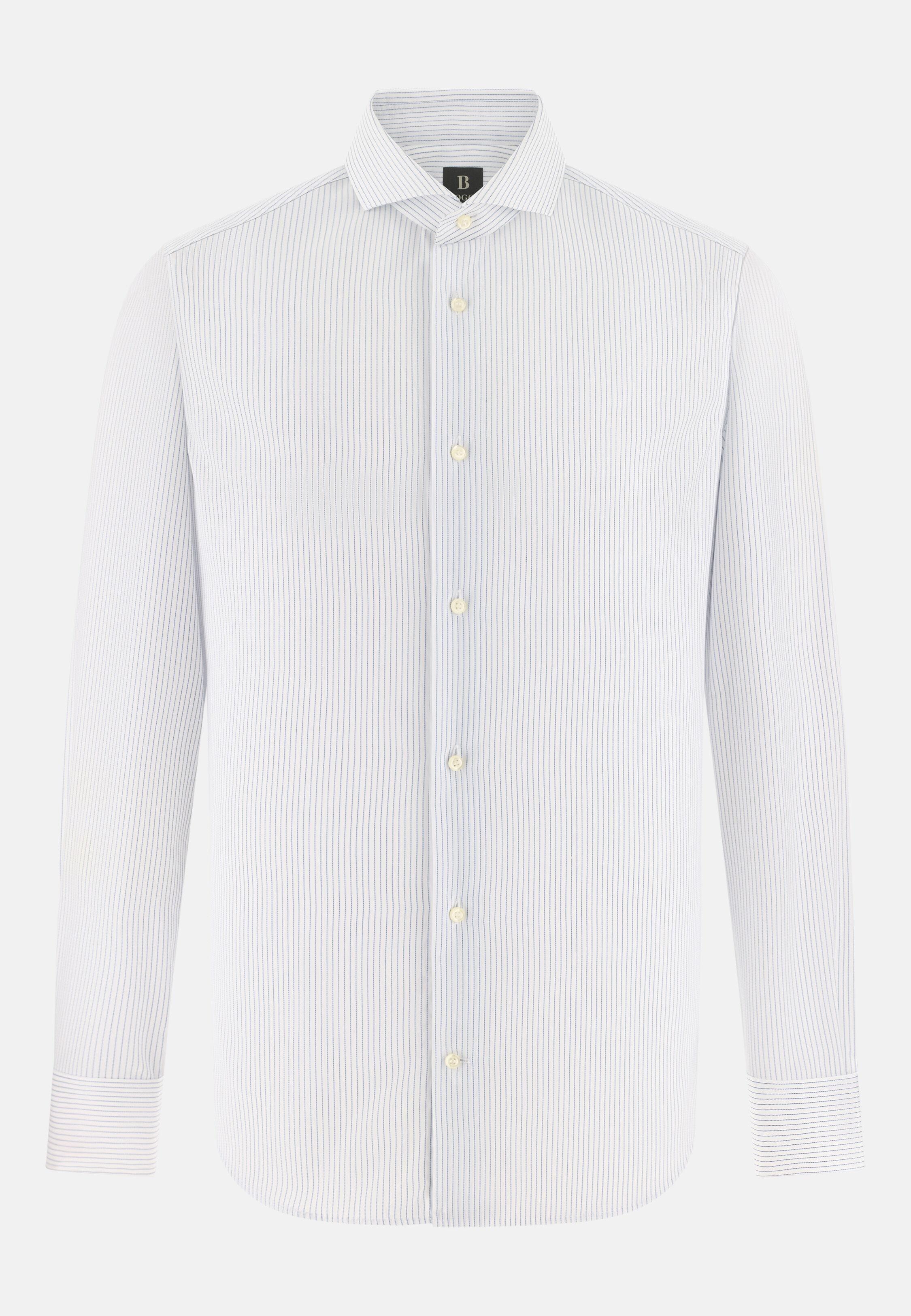 Slim Fit Striped Cotton Shirt Blue, Blue, large image number 8