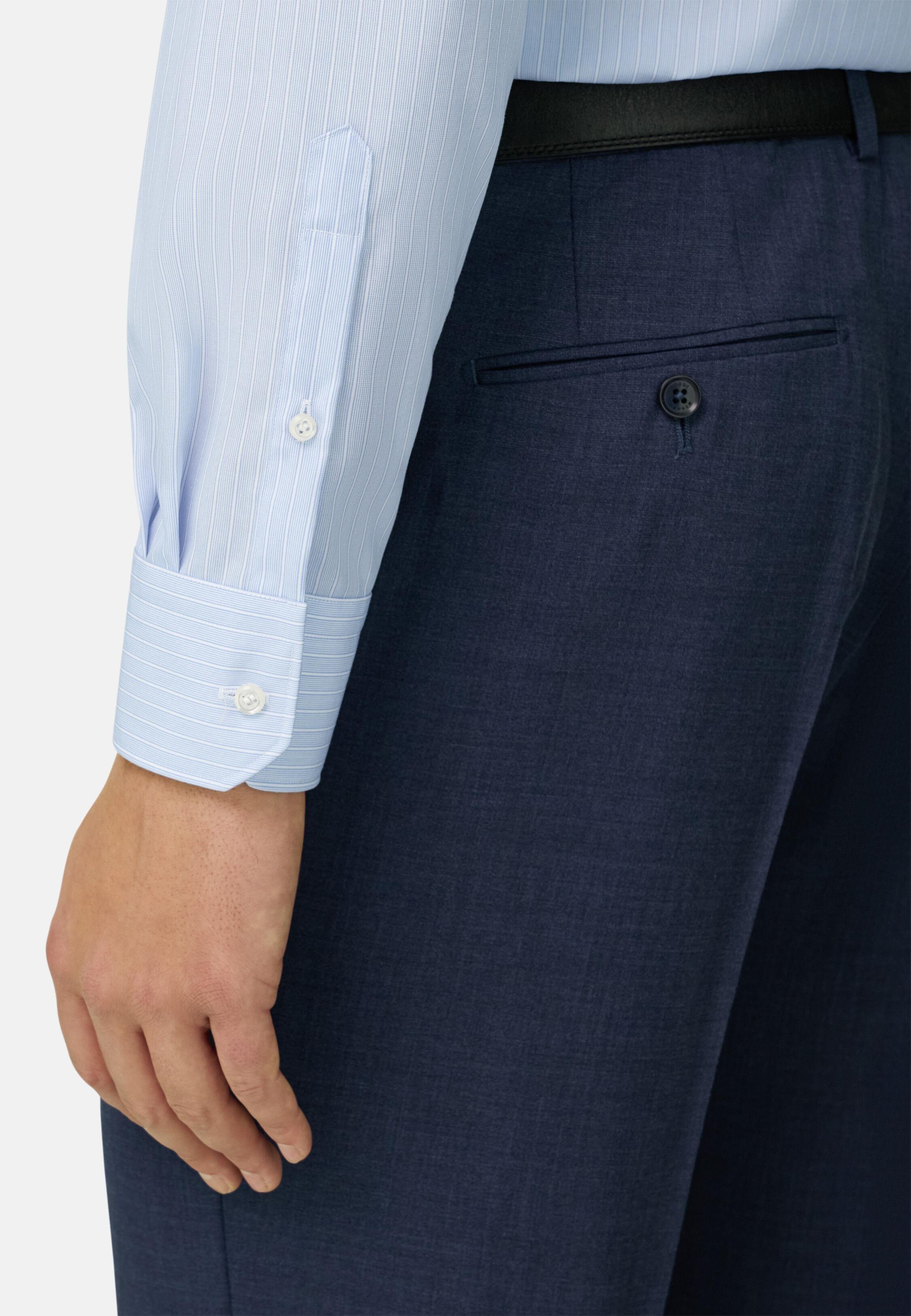 Slim Fit Striped Cotton Shirt Light Blue, Light Blue, large image number 5