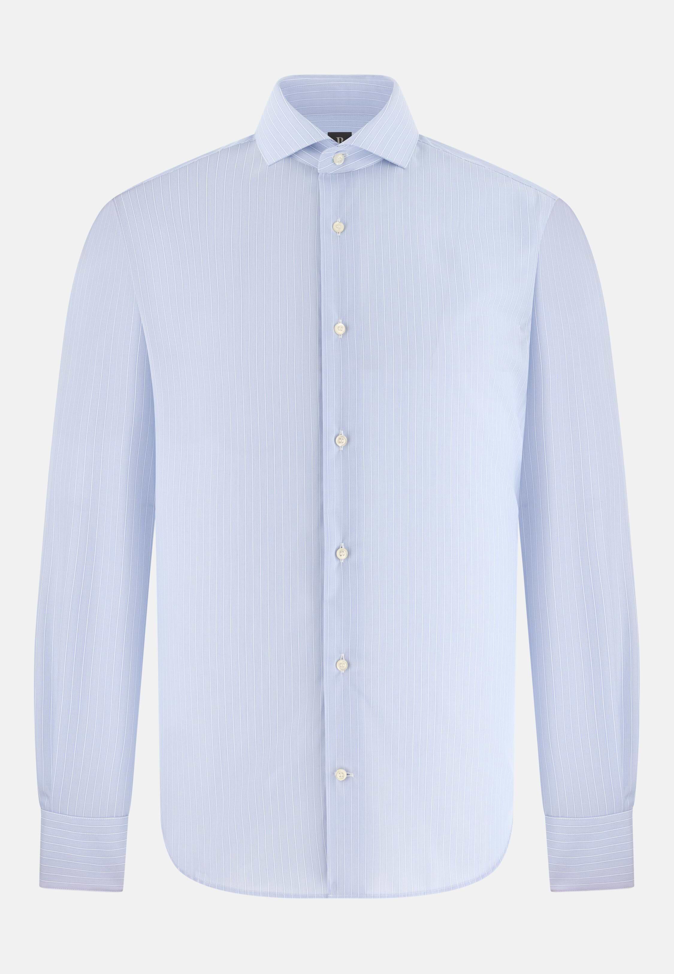Slim Fit Striped Cotton Shirt Light Blue, Light Blue, large image number 6