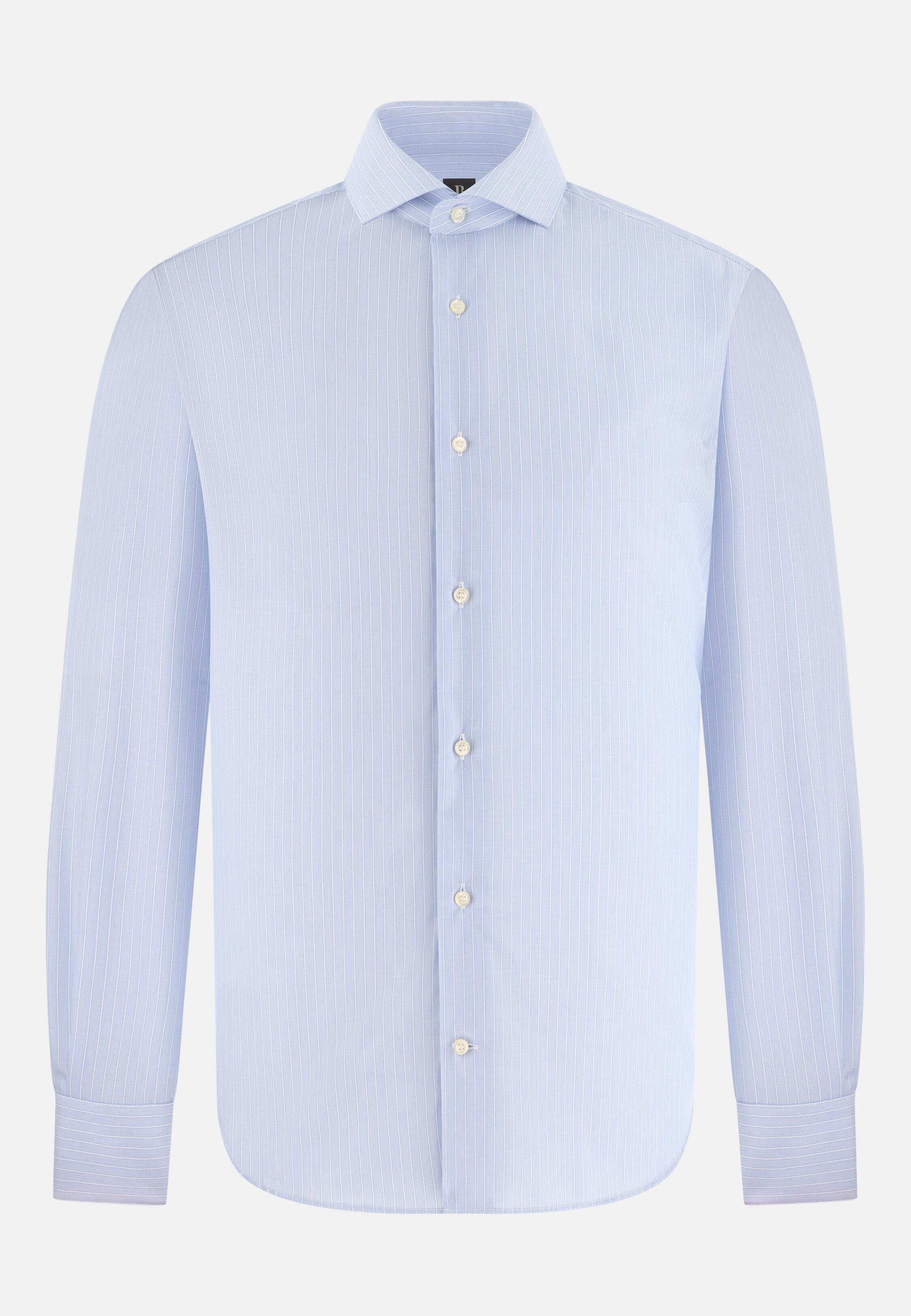 Slim Fit Striped Cotton Shirt Light Blue, Light Blue, large image number 7