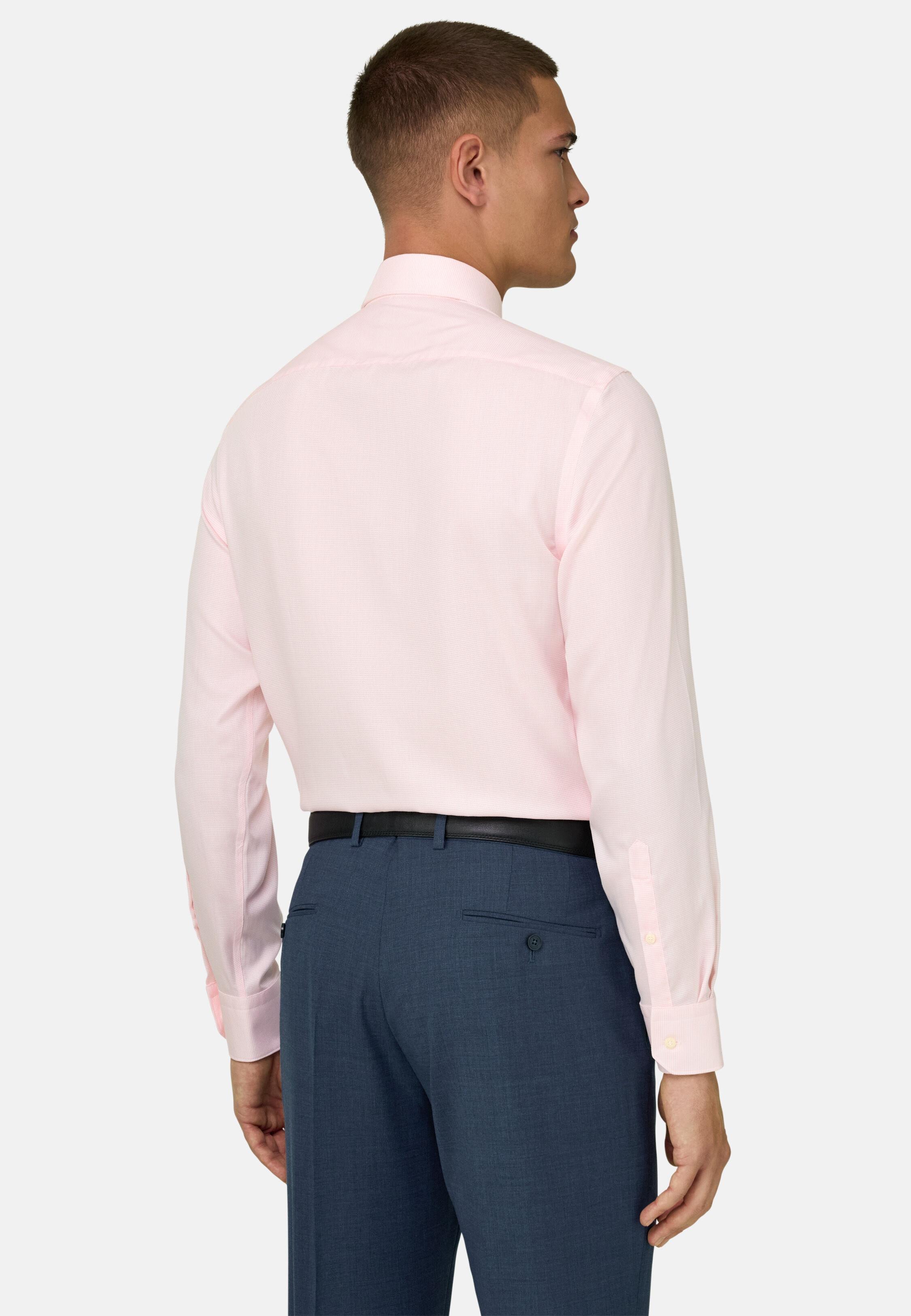 قميص قطن بقصة سليم وردي, Pink, medium