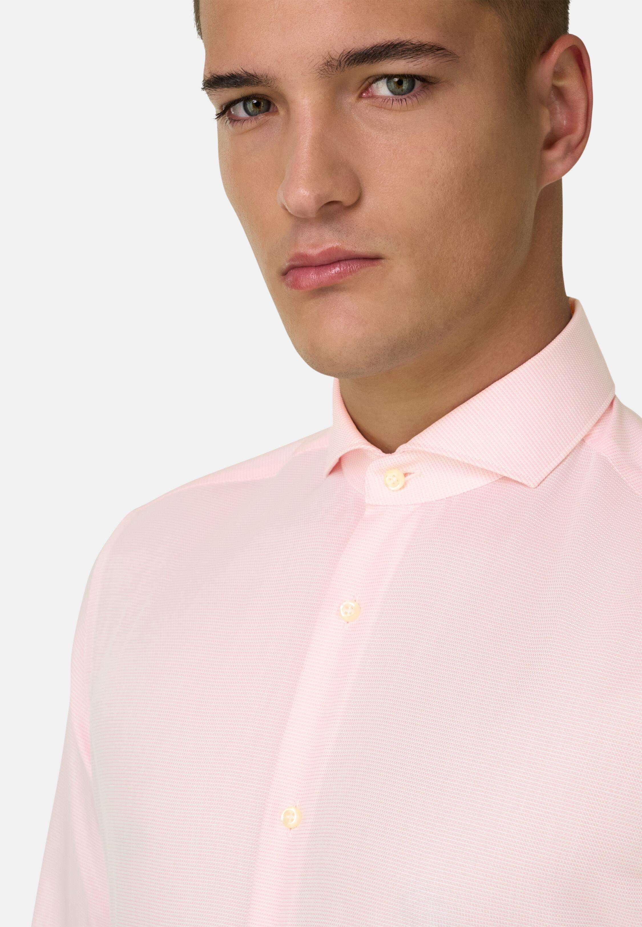 قميص قطن بقصة سليم وردي, Pink, medium